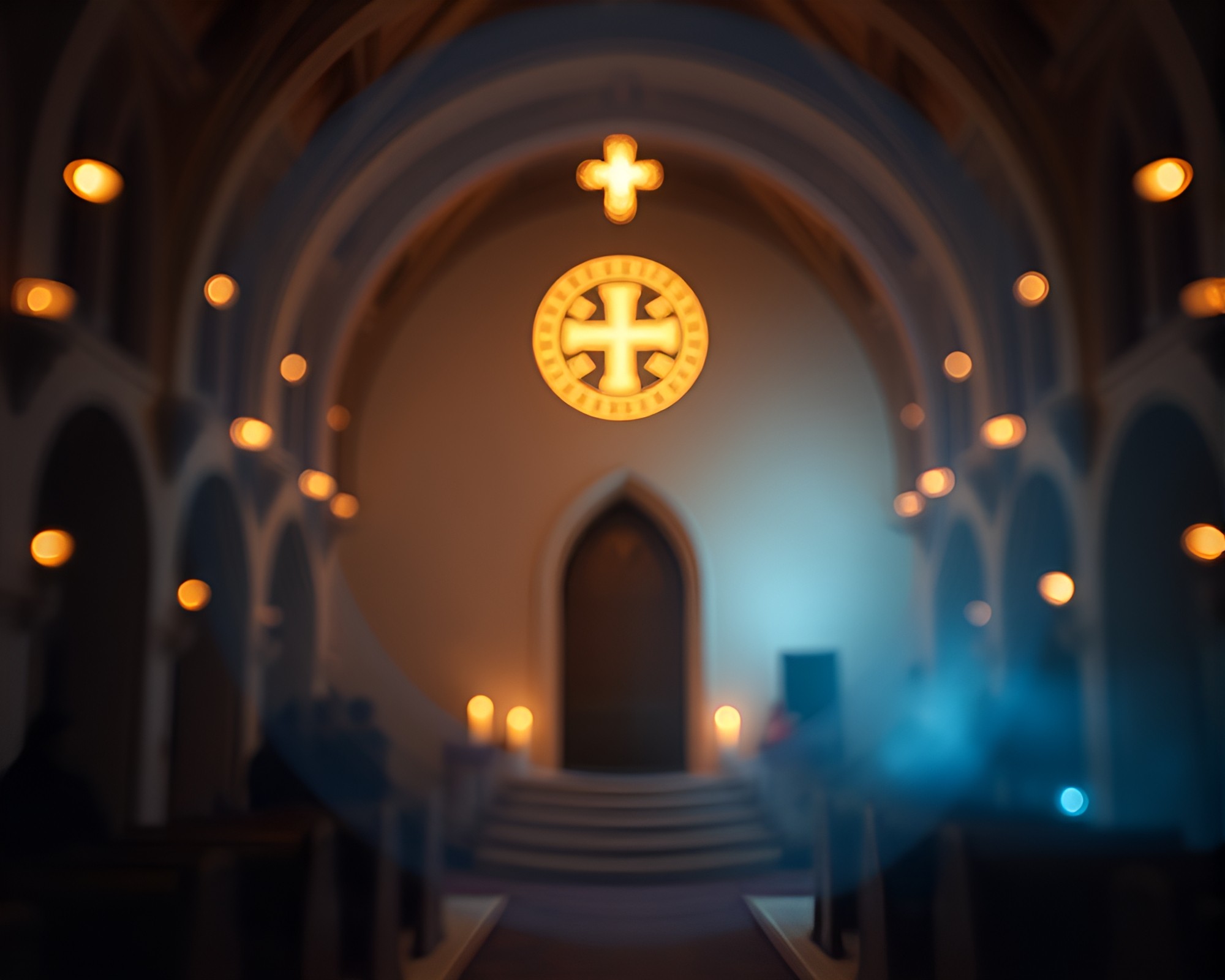 Enchanting Magic Circle in Dim Candlelight Studio Shot – free AI stock image