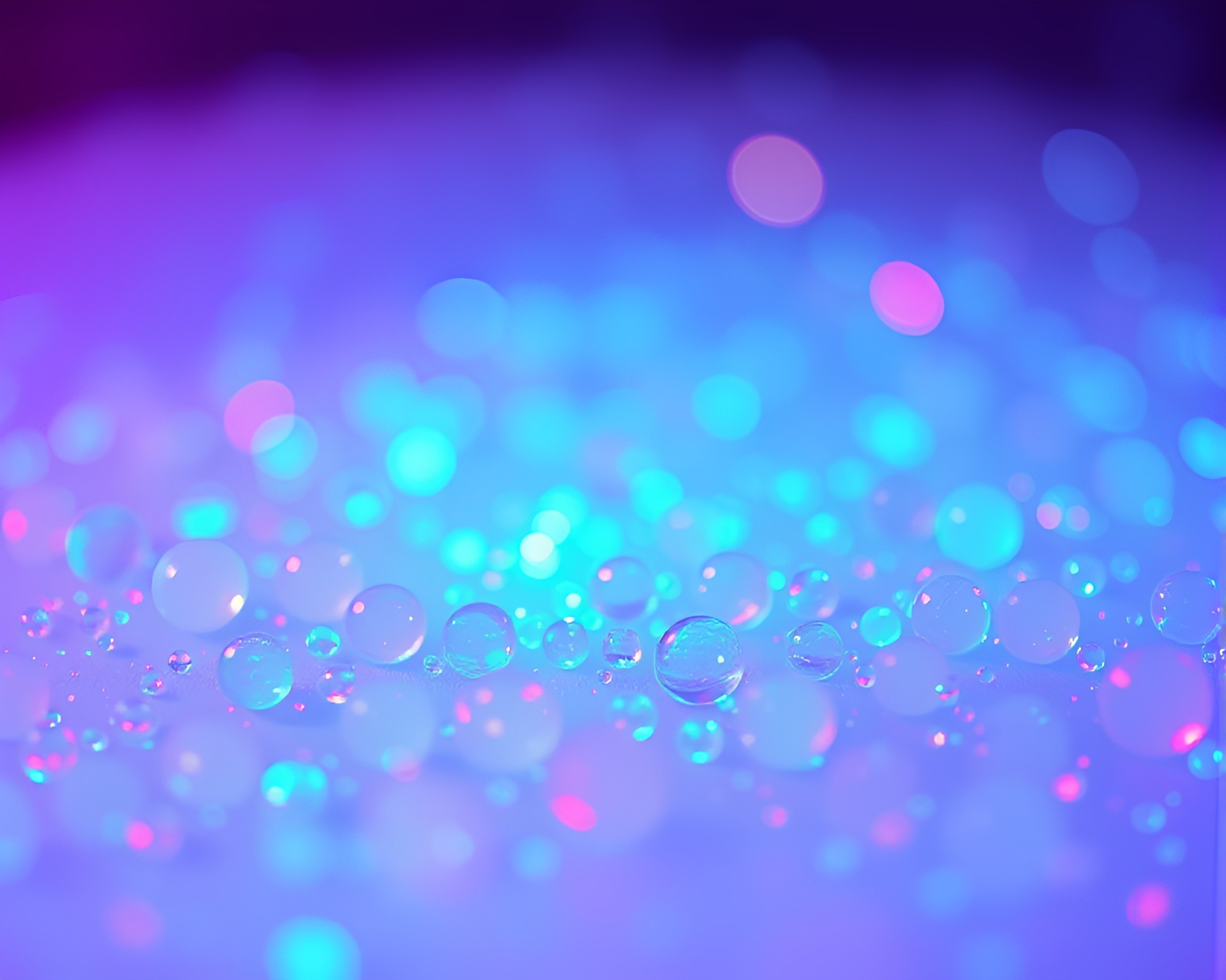 Neon Submarine Dive Through Wet Glass Beads – free AI stock image
