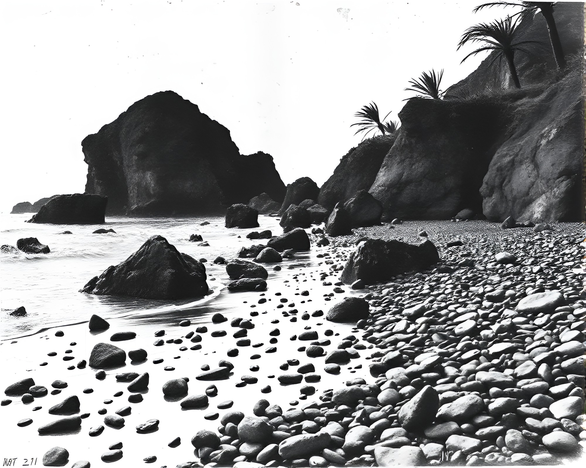 Ink Drips Noir Pebble Beach Grunge – free AI stock image