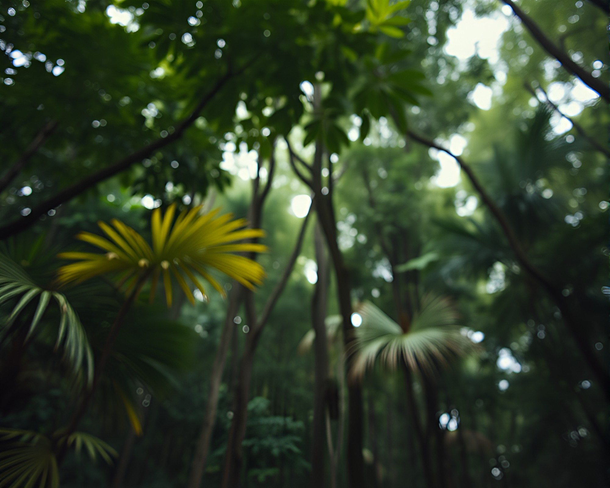 Mystical Canopy Adventure in Triadic Landscape – free AI stock image