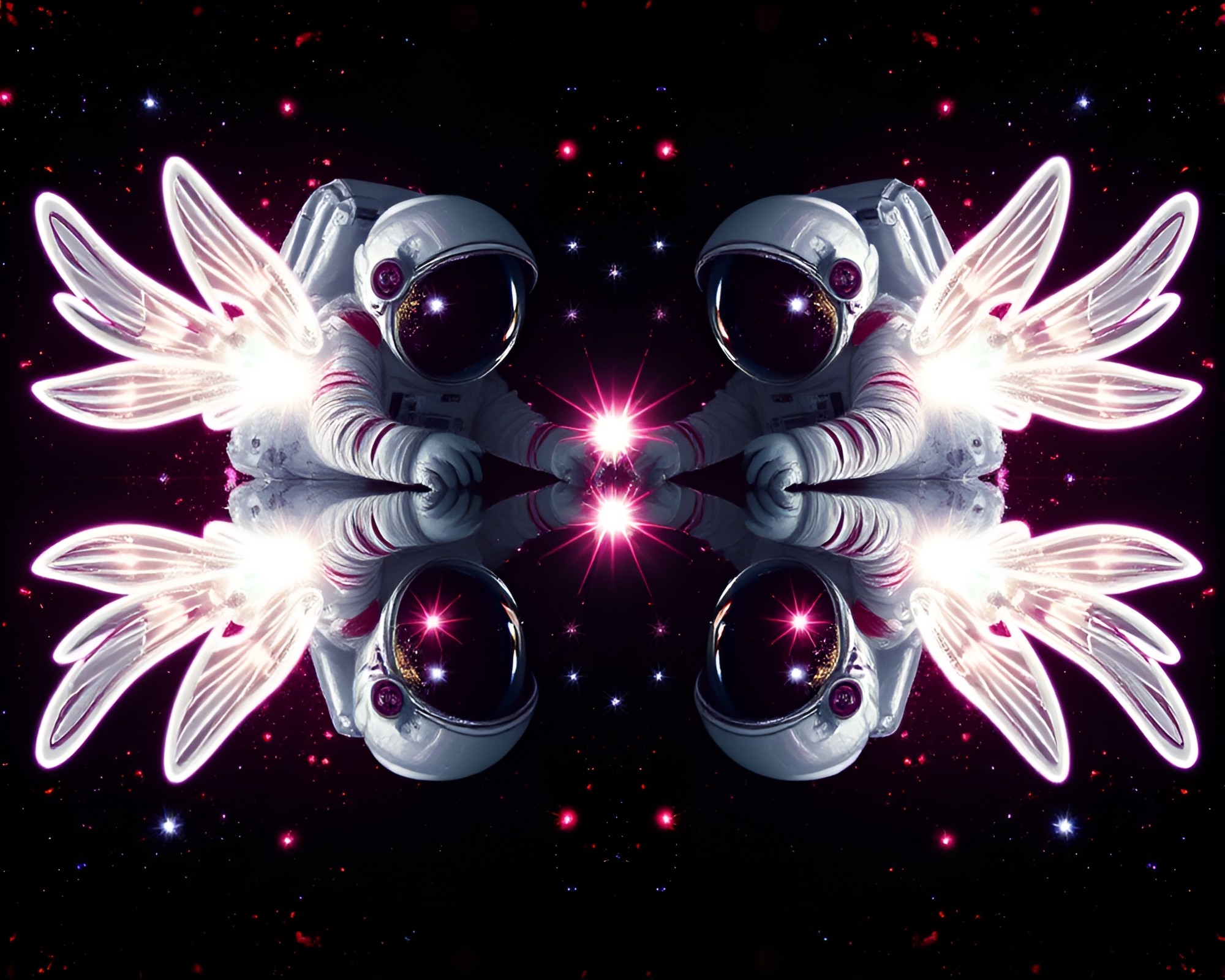 Astronaut in Duochrome Mirror Symmetry – free AI stock image