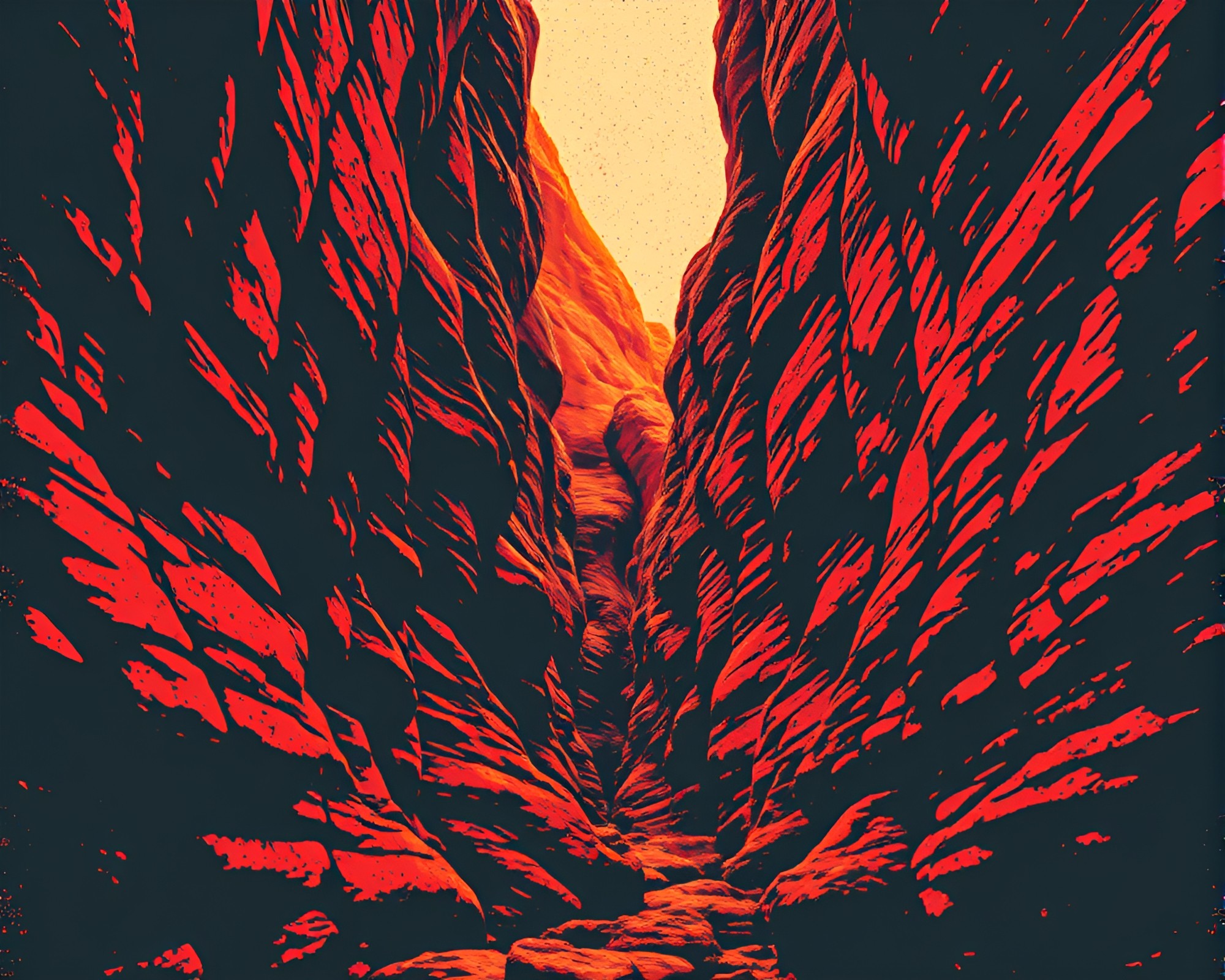 Striped Dragon in Rust Canyon: 90s Grunge Style – free AI stock image