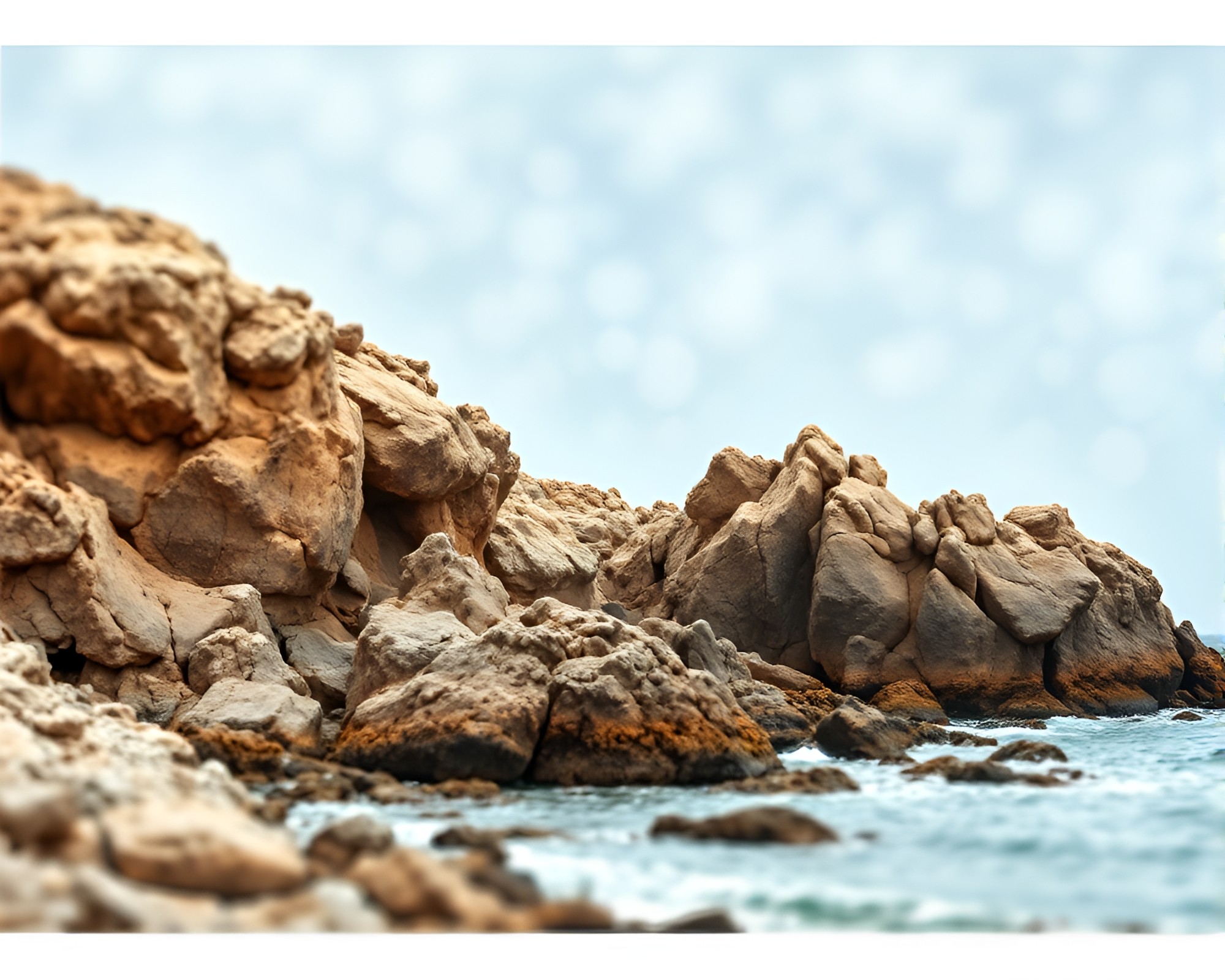 Rocky Coastline Focus Stacking Blueprint – free AI stock image