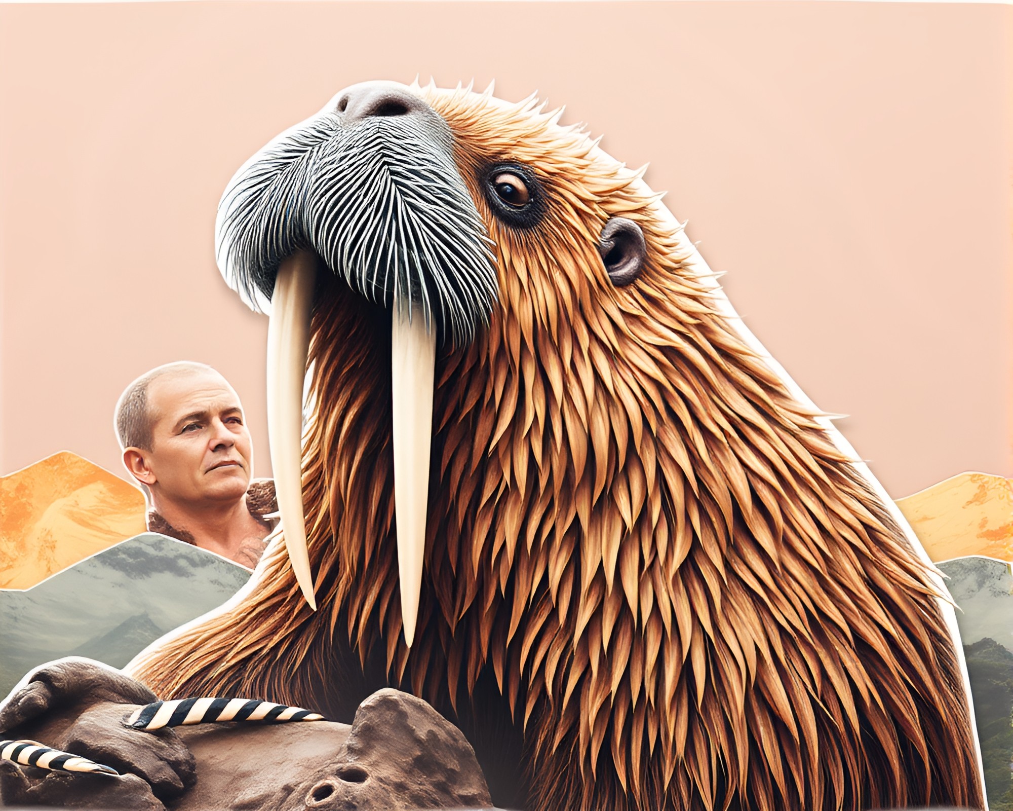 Surreal Walrus Dream Collage – free AI stock image