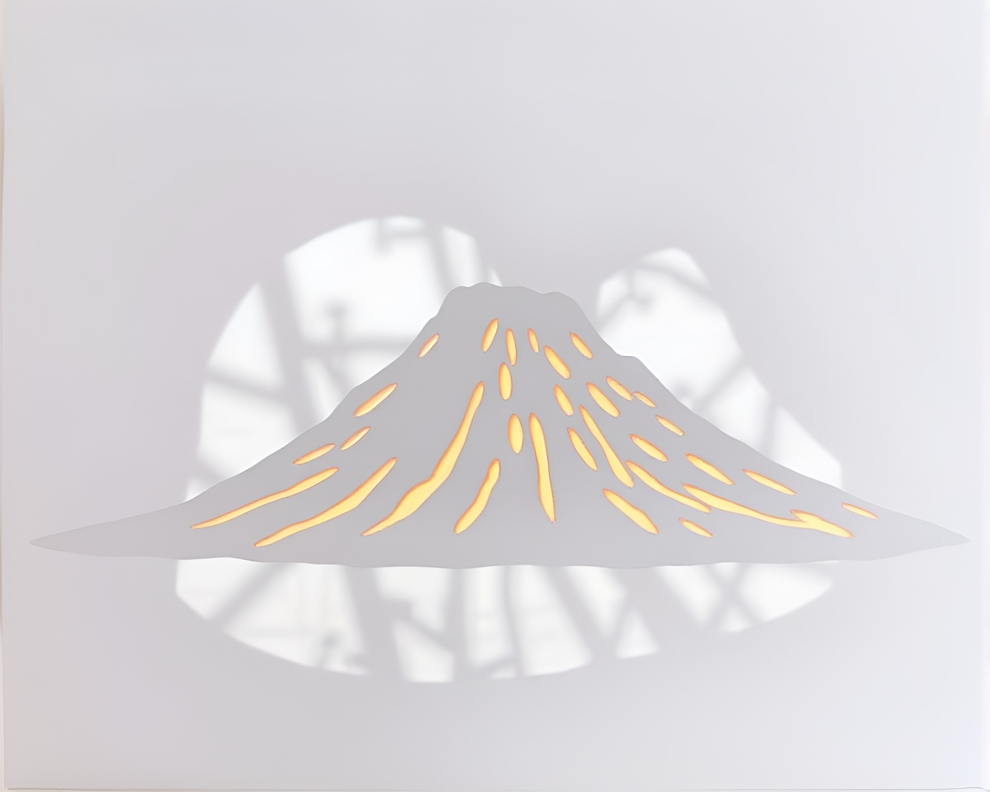 Erupting volcano casts stencil shadows in Antarctic blizzard – free AI stock image