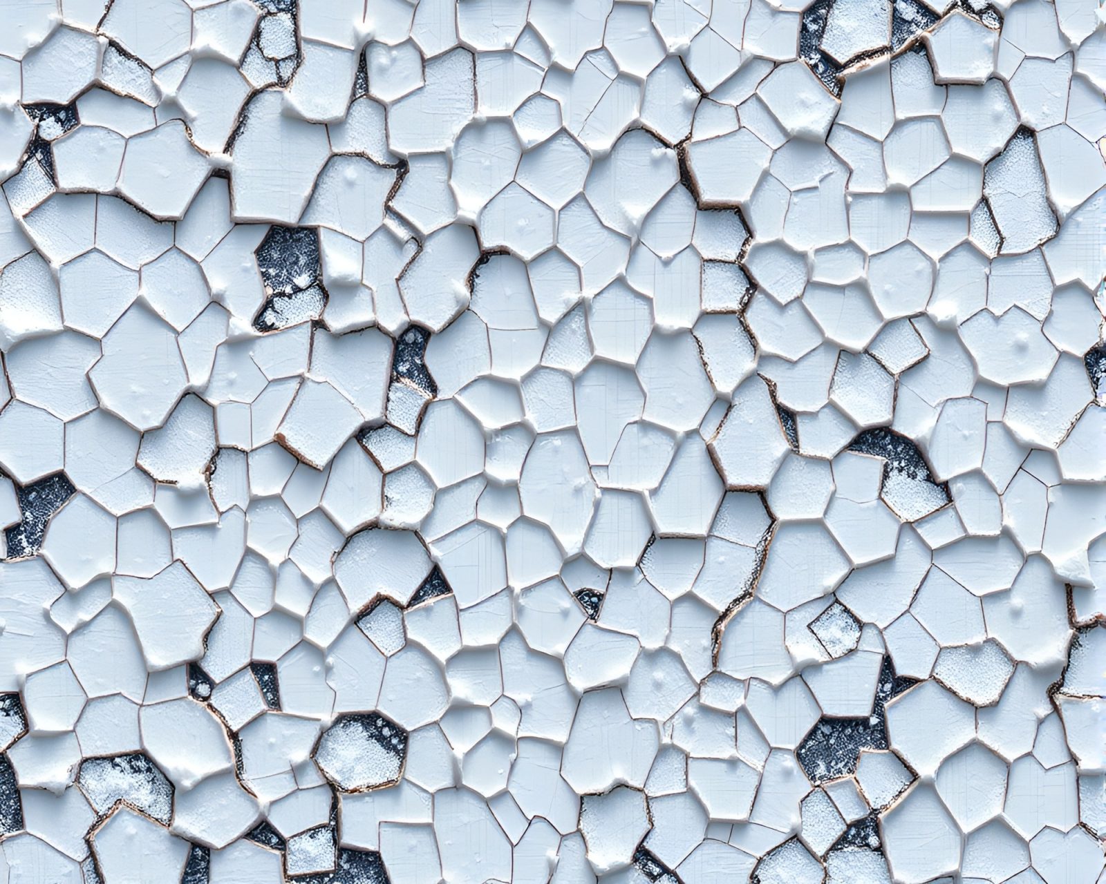 Cubist-style artwork of snow-kissed M.C. Escher tessellation with textured scratches
