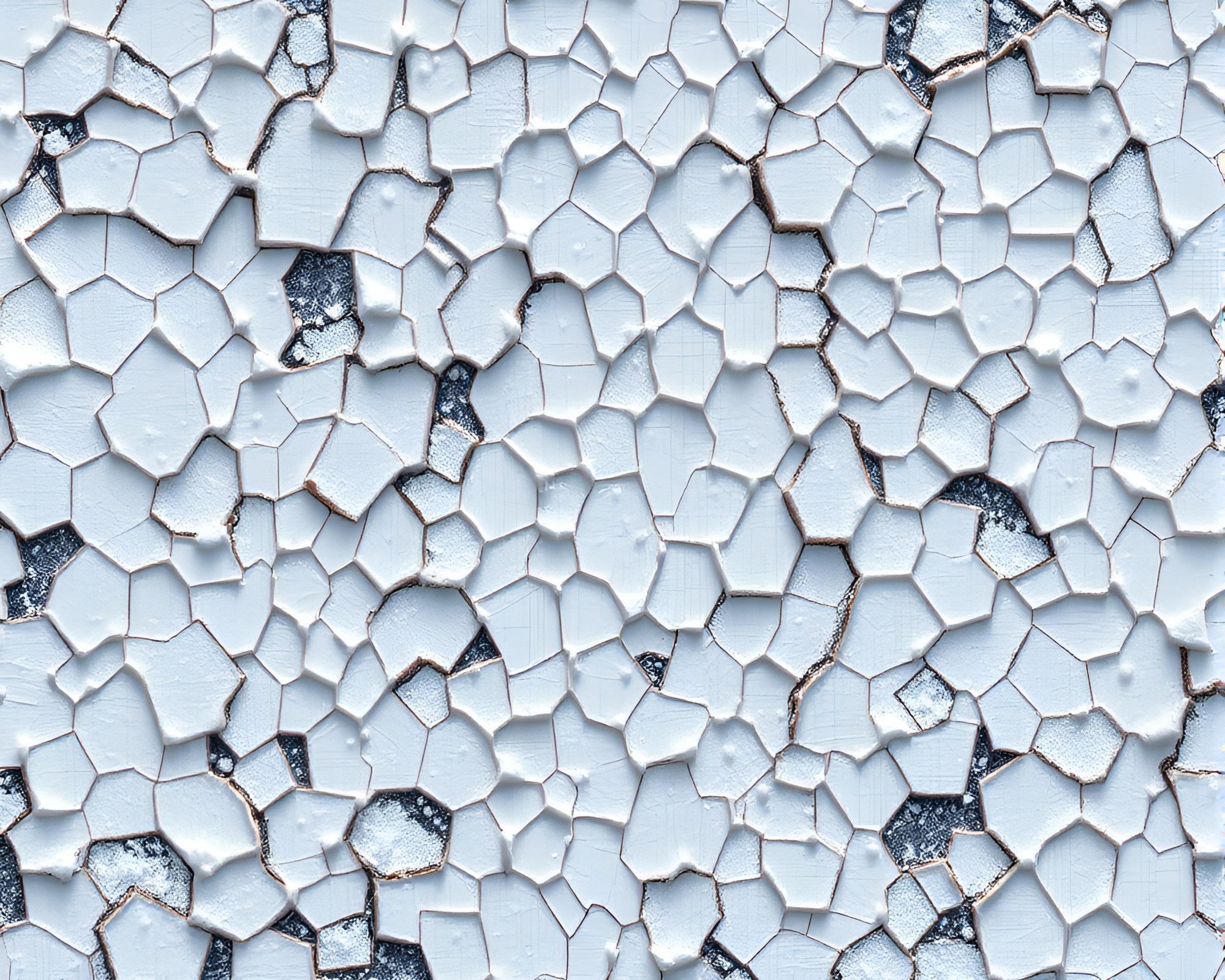 Snowy Cubist Escher Tessellation with Scratch Textures – free AI stock image