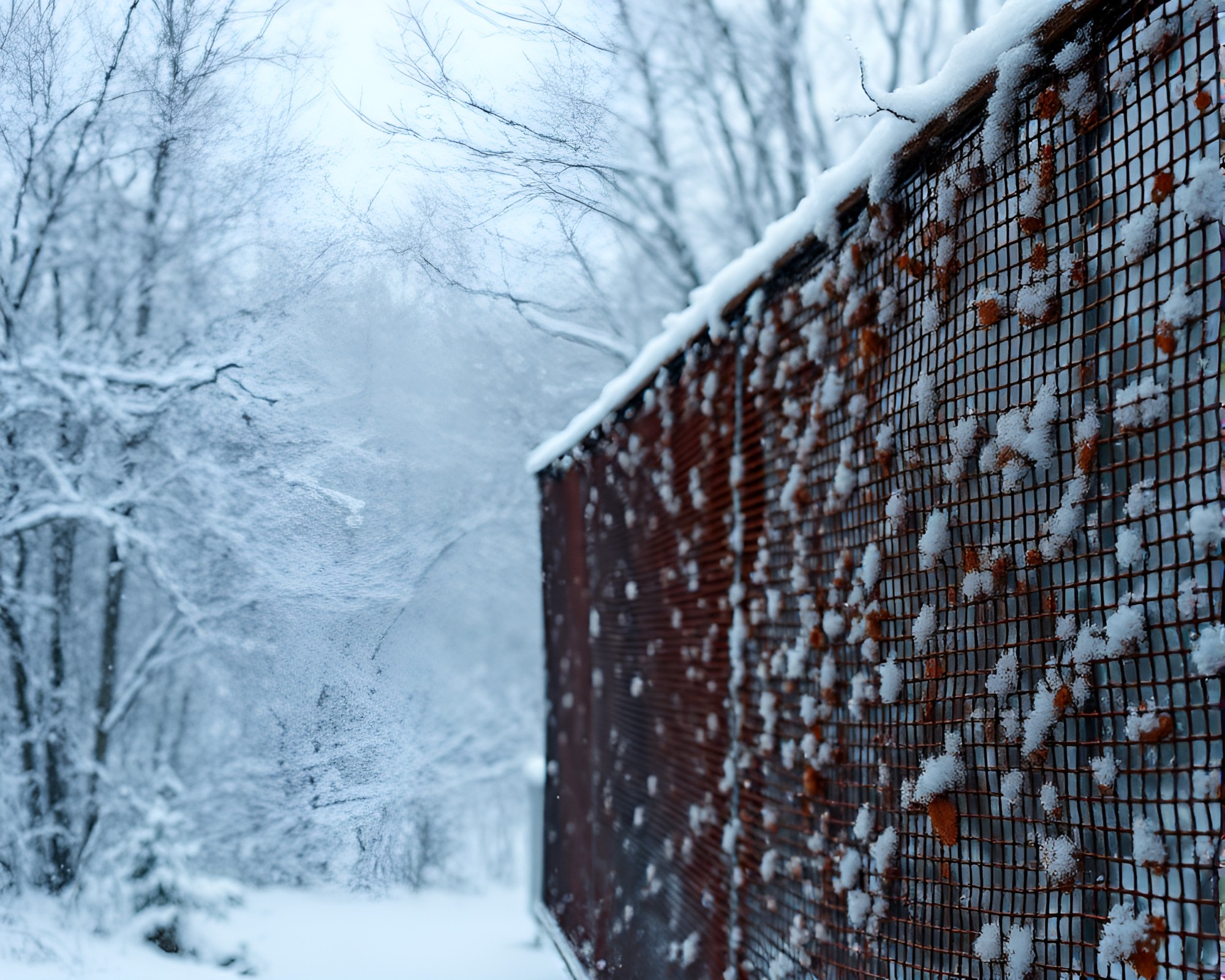 Winter Wonderland: Rust Patina Noir Gradient Mesh – free AI stock image
