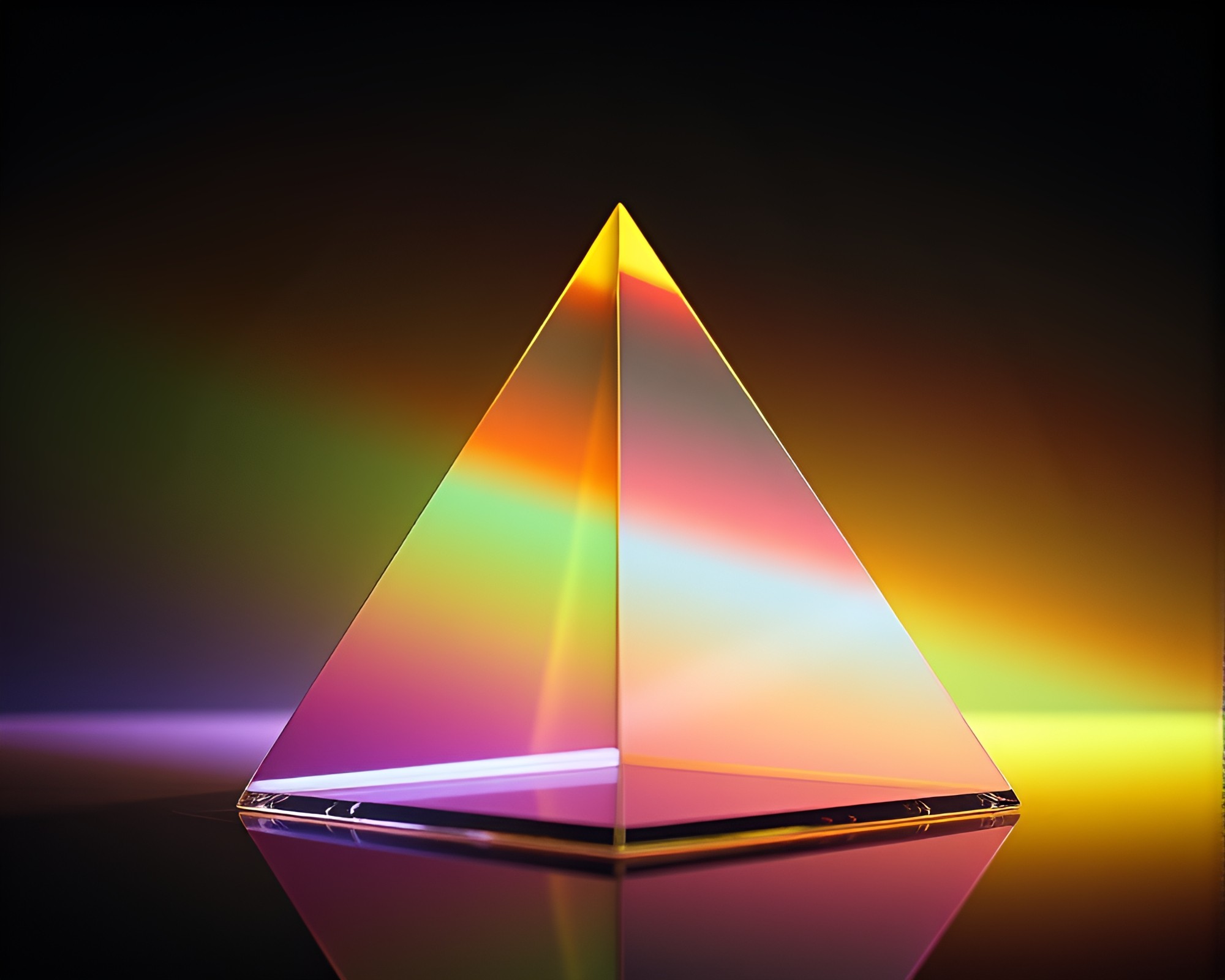 Glass Pyramid Rainbow Motion Cinemagraph – free AI stock image