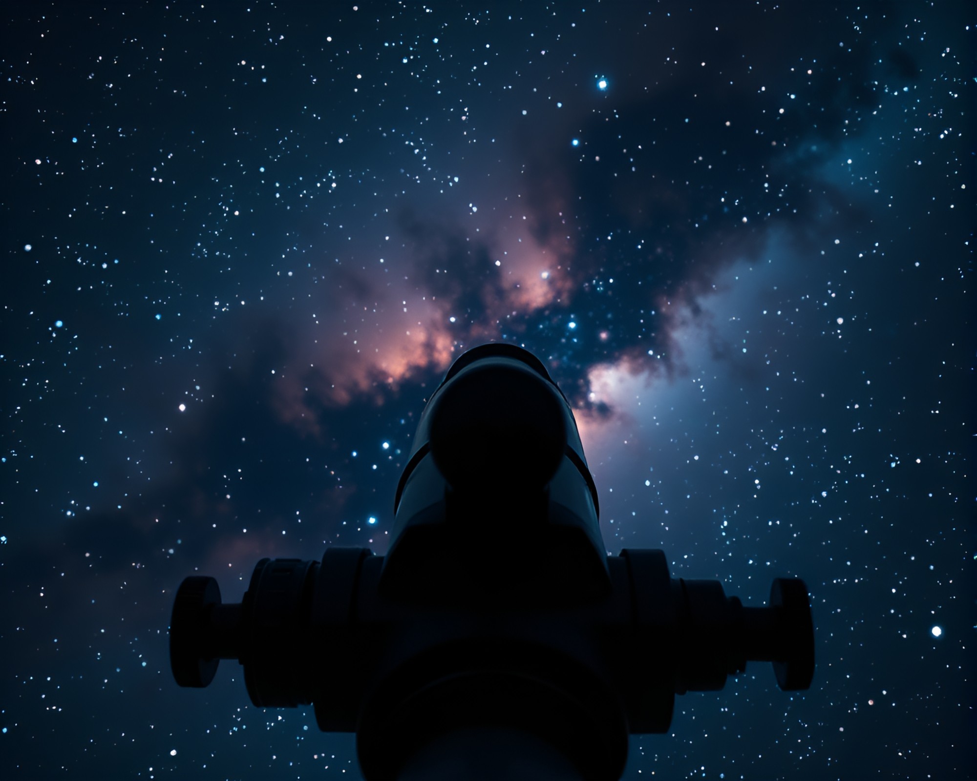 Celestial Telescope’s Chiaroscuro Nebula View – free AI stock image