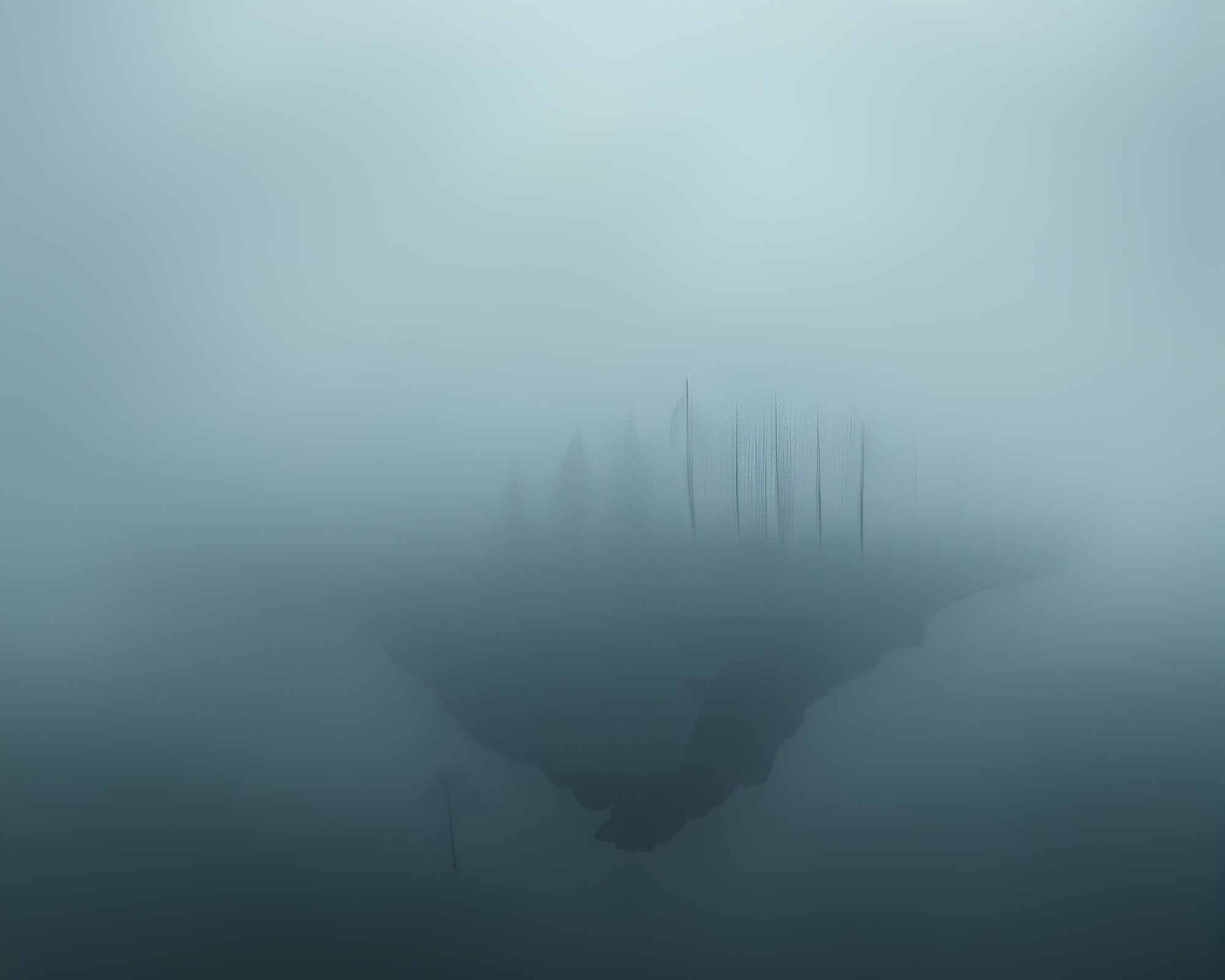 Ethereal Floating Island in Noir Fog – free AI stock image