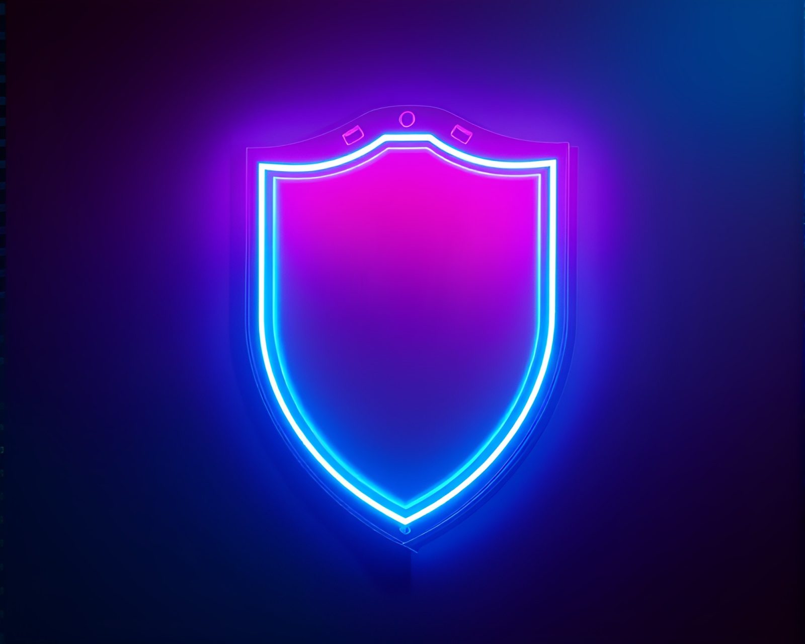 Photorealistic neon gradient shield in film sprocket hole setting