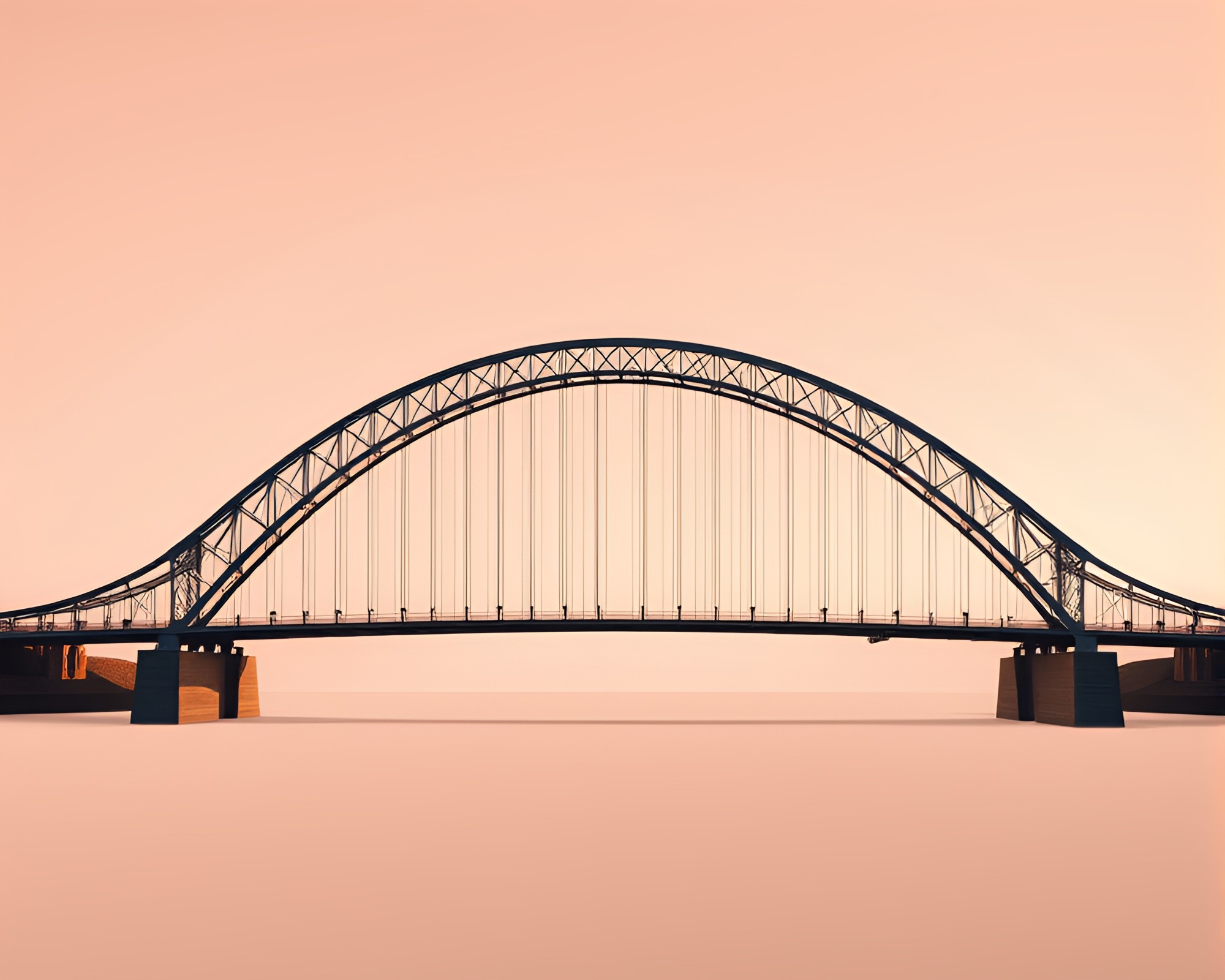 Ethereal Glass Bridge in Rose Gold Light – free AI stock image