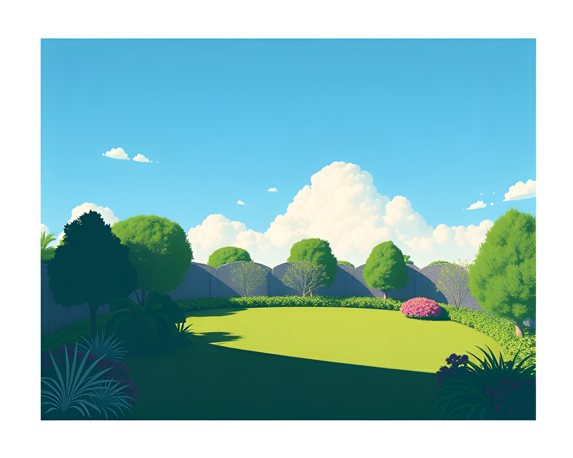 Sky Garden Isometric Illustration with Hard Shadows – free AI stock image