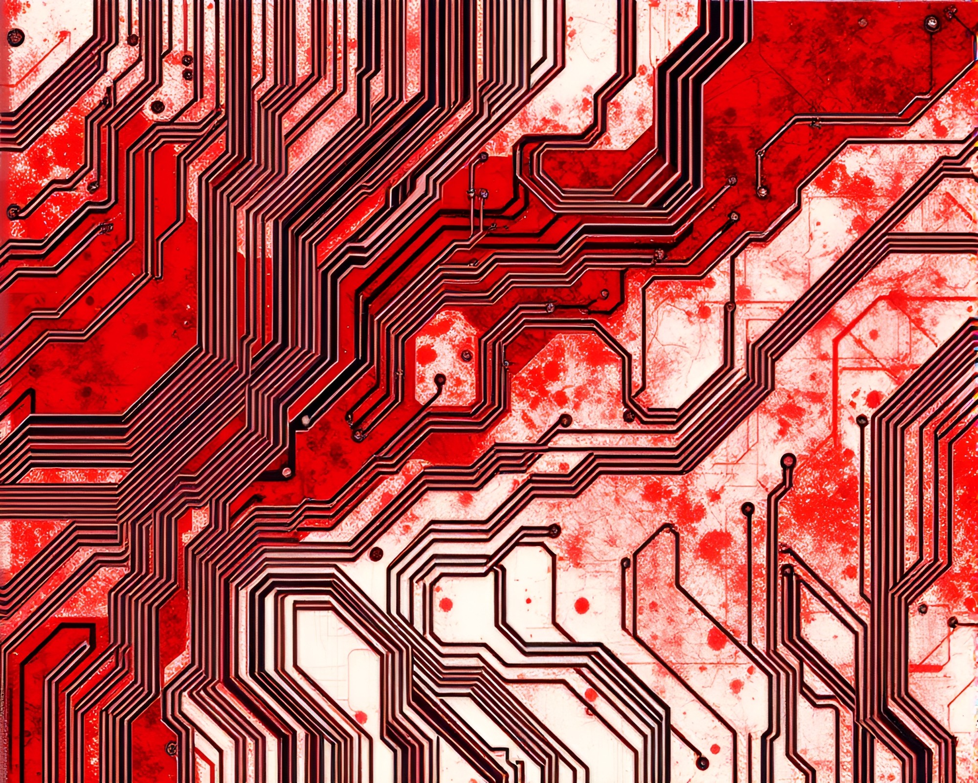 Vibrant Monochrome Circuit: Encaustic Masterpiece – free AI stock image