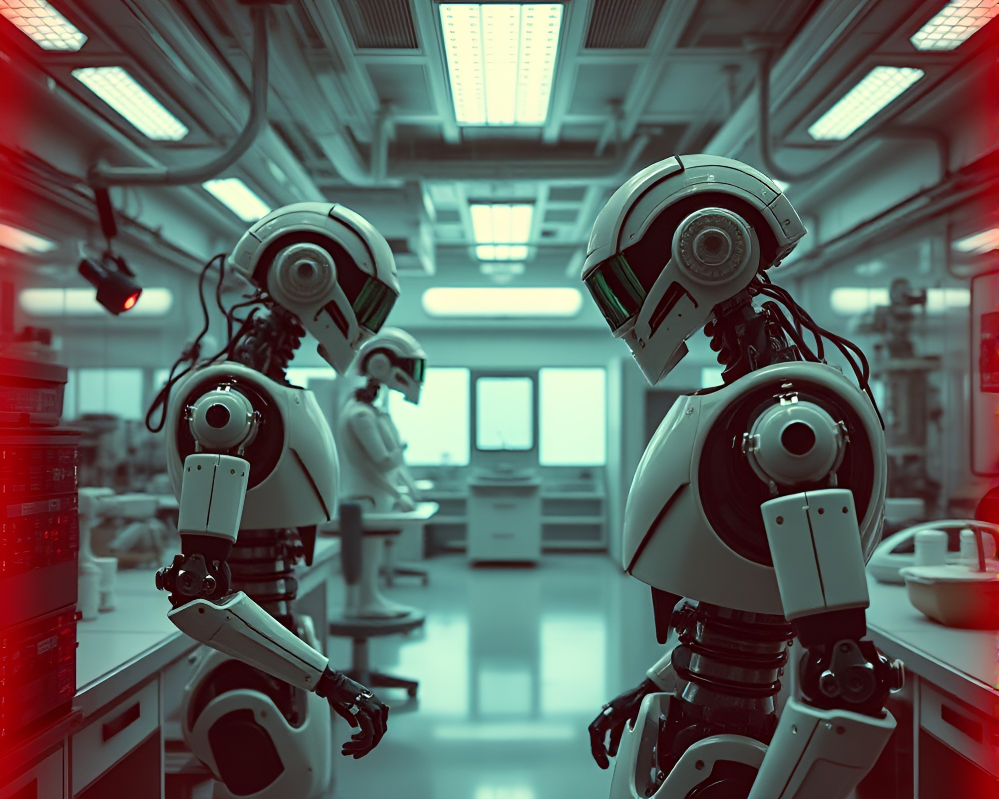 Robotics Laboratory with Procedural Generation Aesthetics – free AI stock image