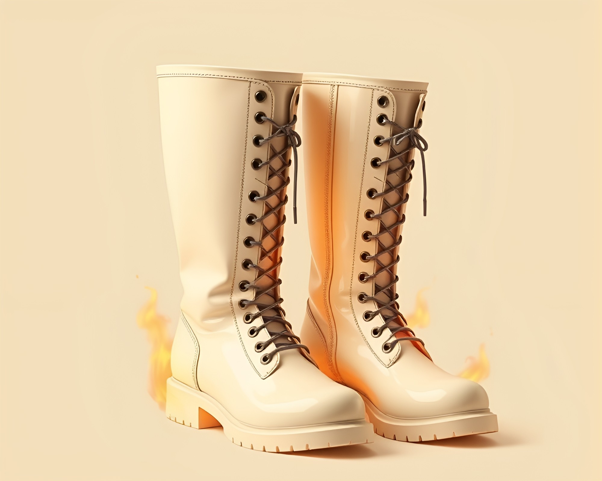 Ethereal Gravity Boots Film Burns Ivory White – free AI stock image