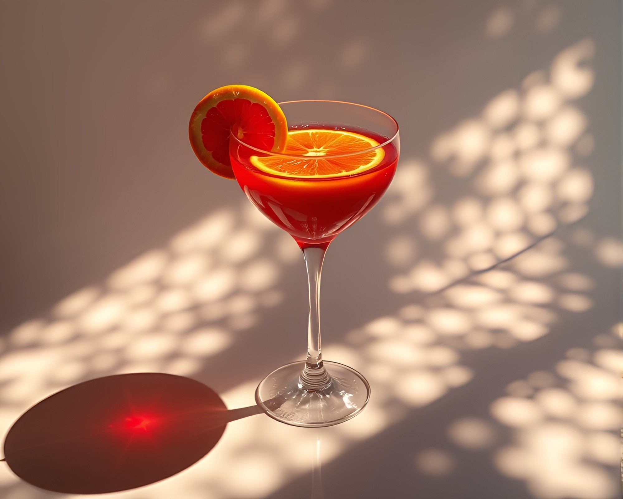 Real-Time Ray Traced Blood Orange Cocktail Shadows – free AI stock image