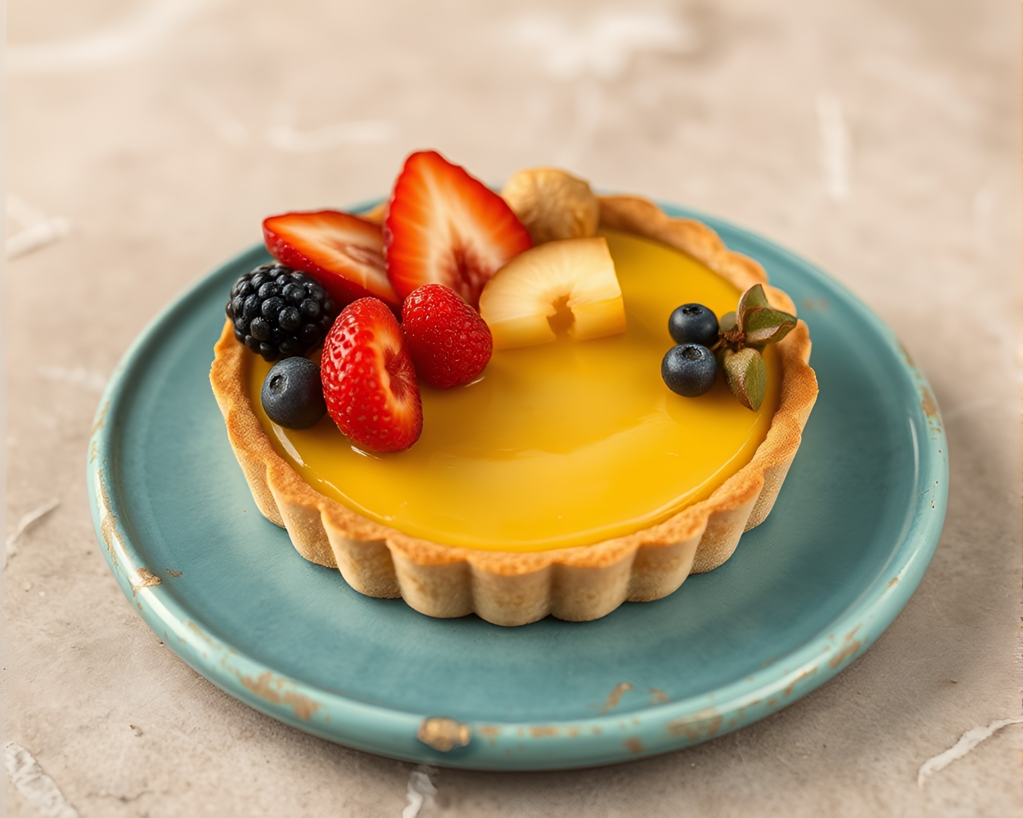 Fruit Tart Architectural Rendering with Bronze Patina Composition – free AI stock image