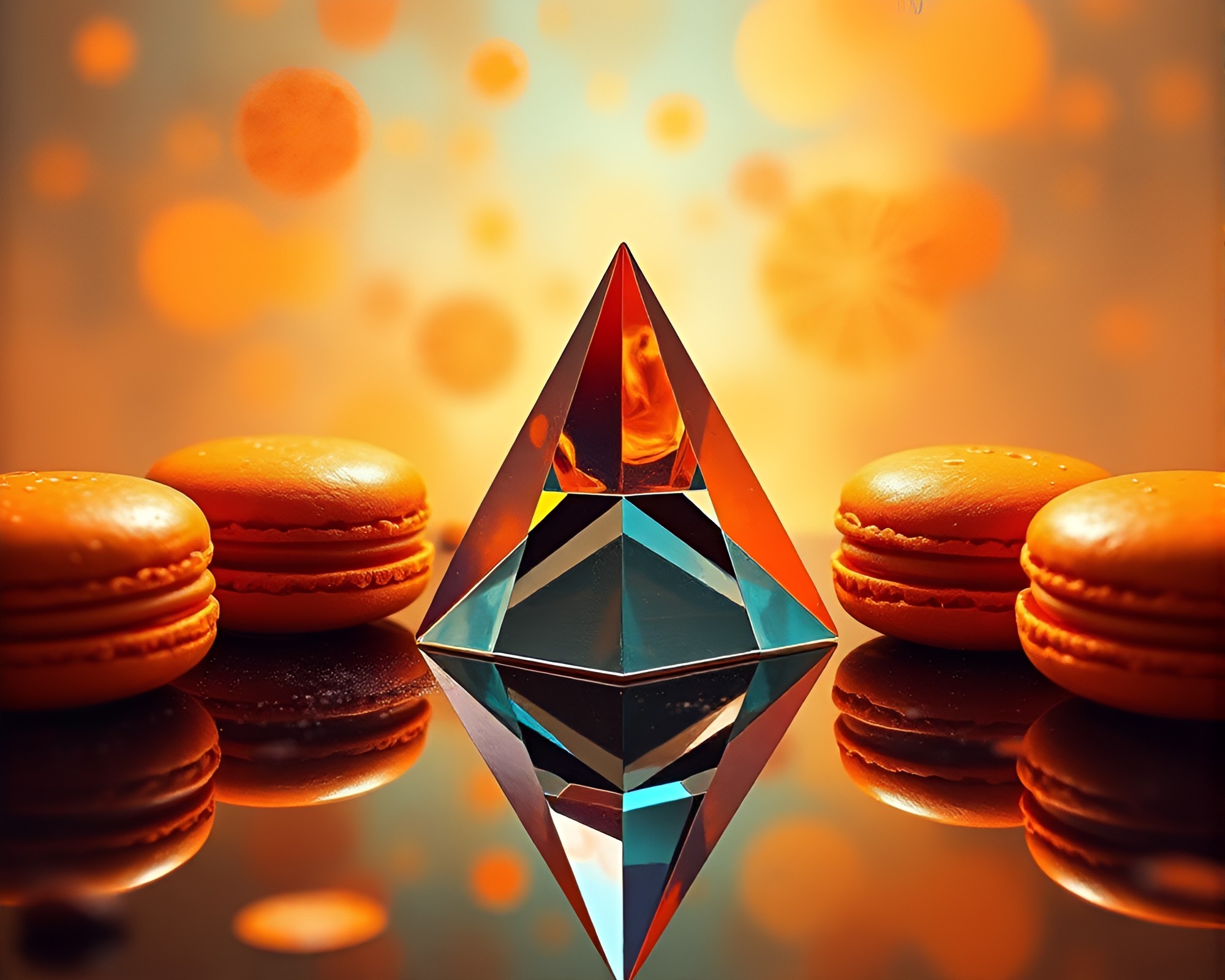 Prism Refraction Macaron Daydream in Burnt Orange Art – free AI stock image