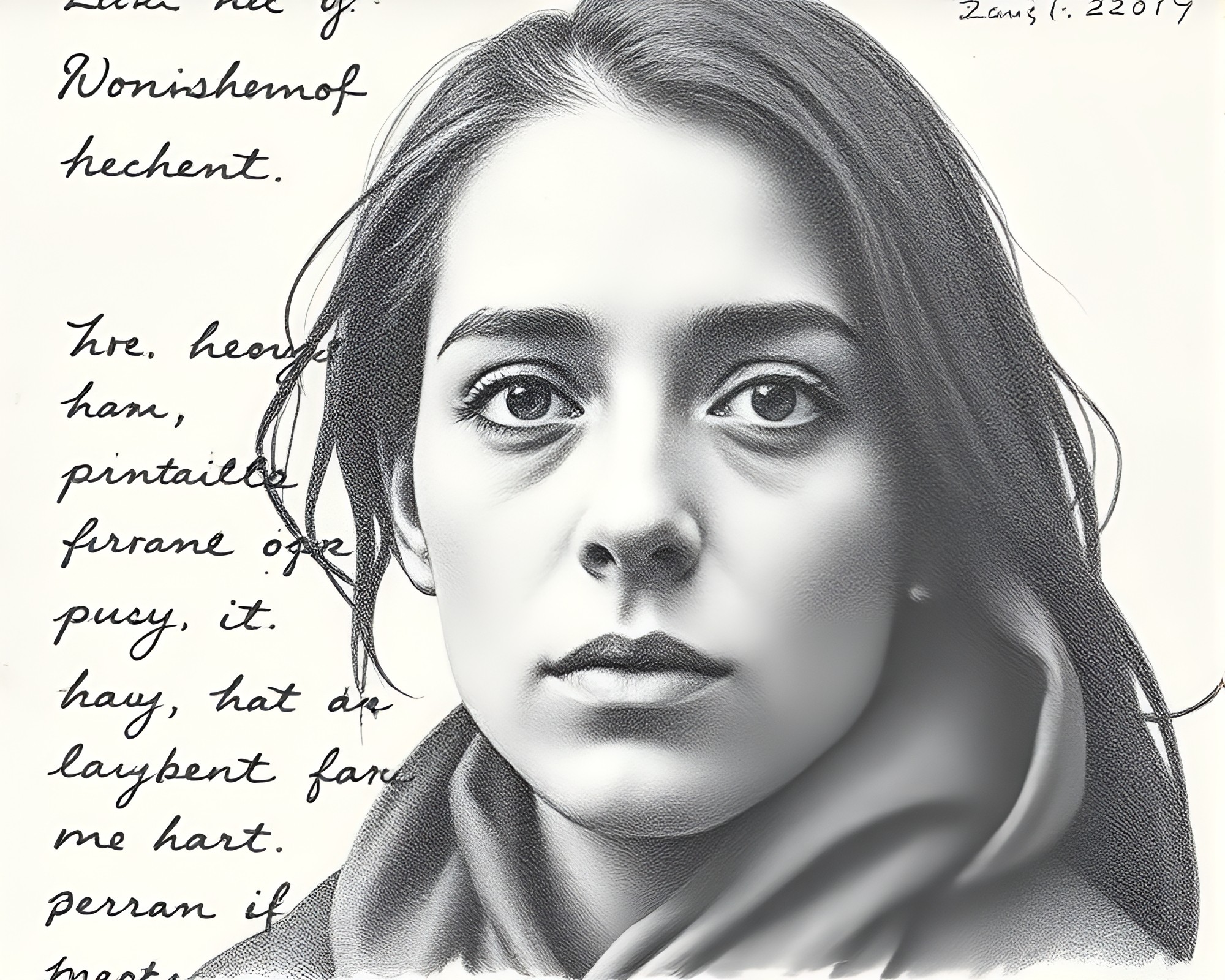Noir Figure with Handwritten Letter in Grainy Portrait – free AI stock image