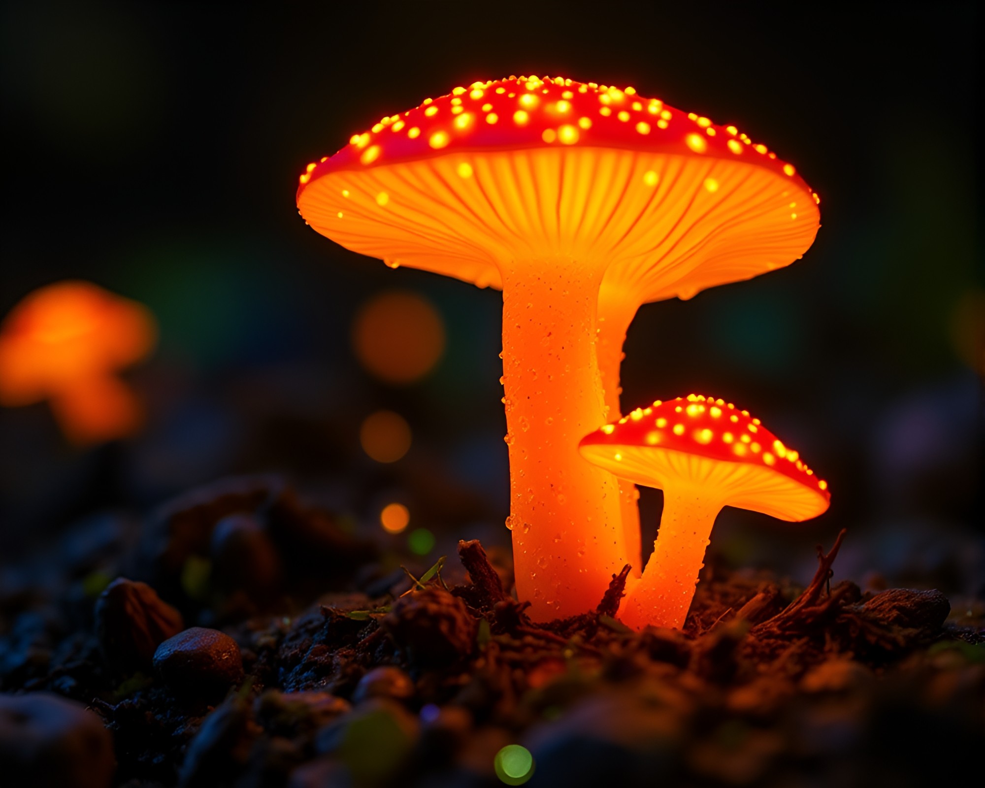 Fungal Bioluminescence in Medical Motion Capture Illustration – free AI stock image