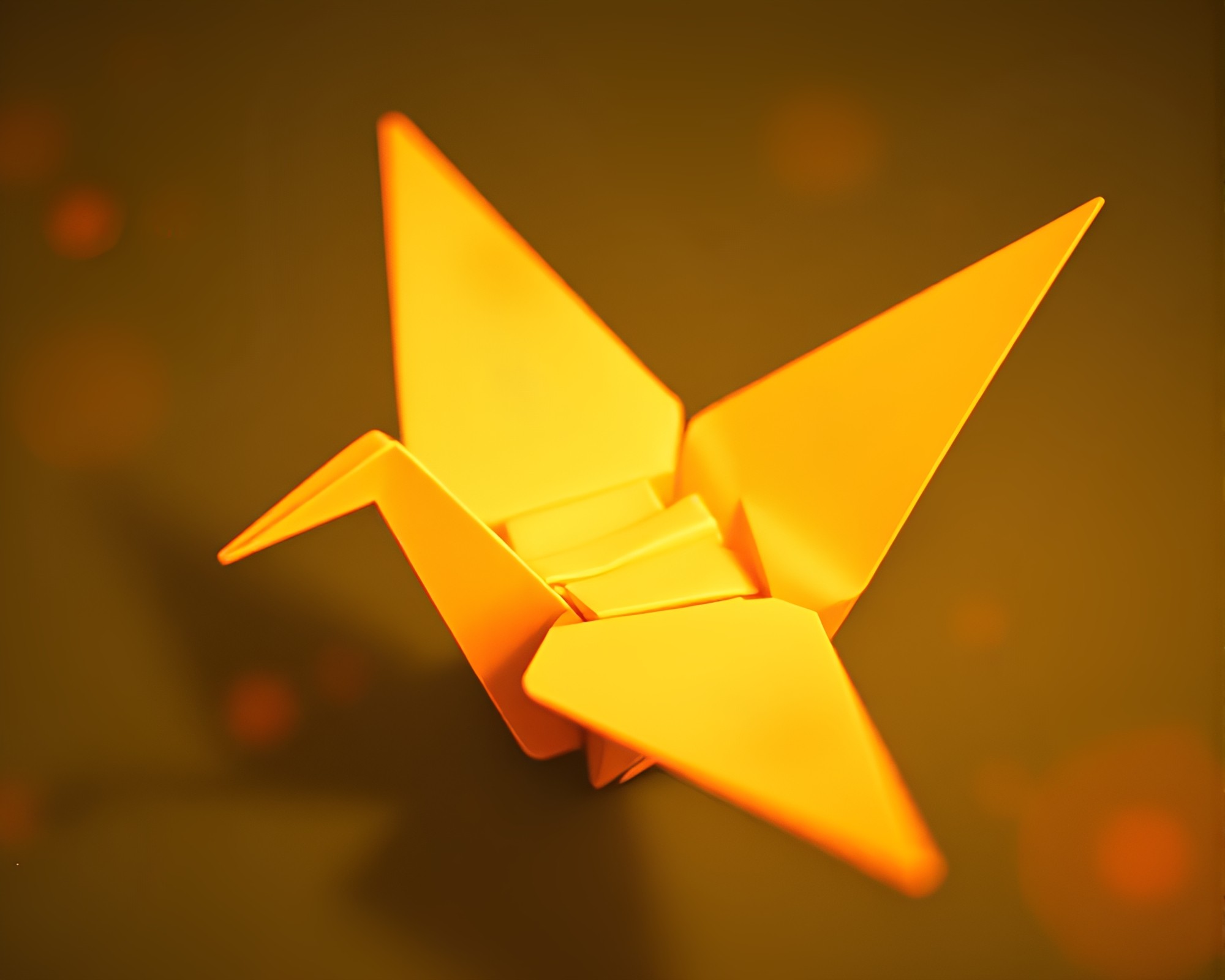 Retro Film Grain Origami Crane Composition – free AI stock image