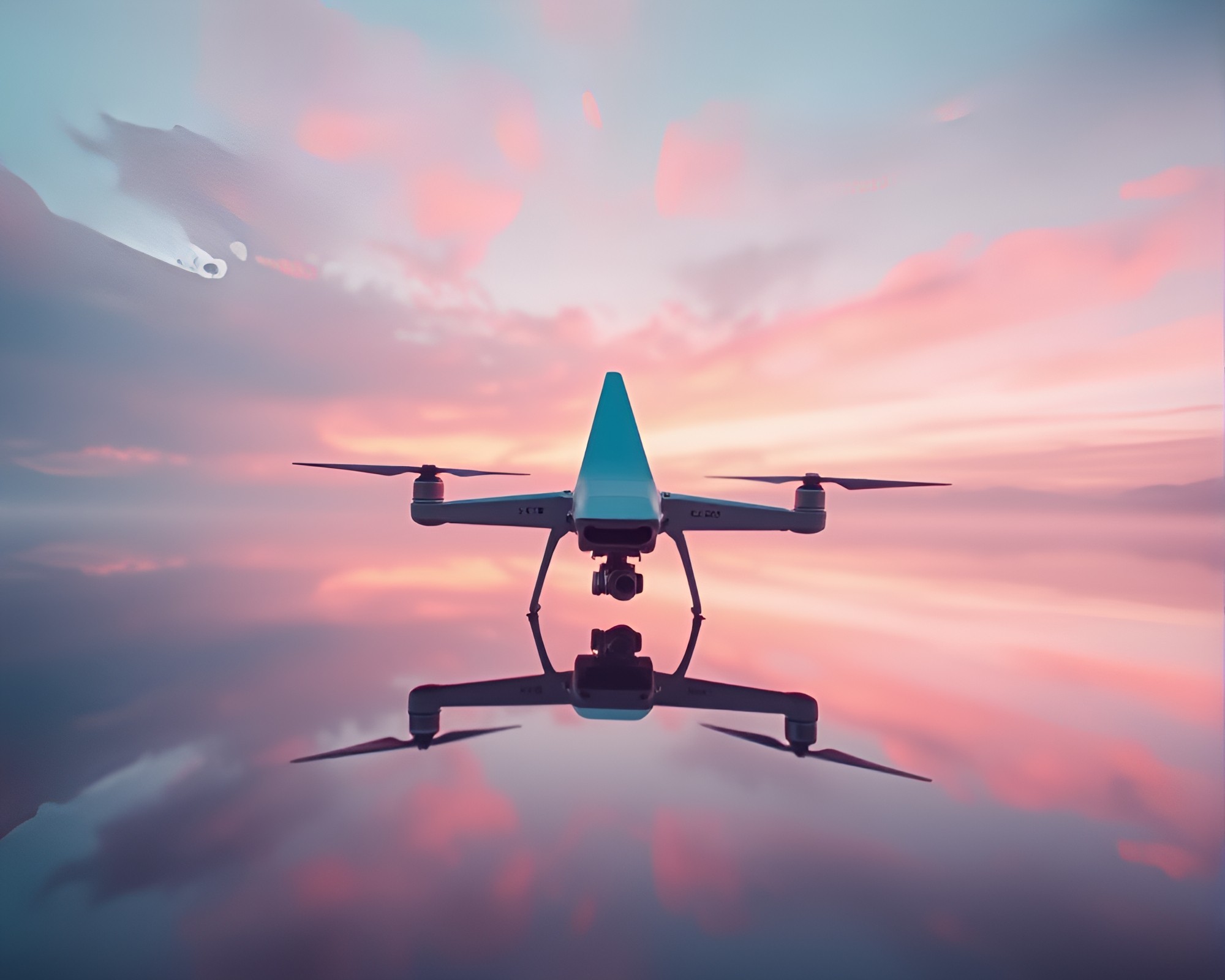 Infrared Drone Mirror Shard Reflection Tattoo Flash Art – free AI stock image