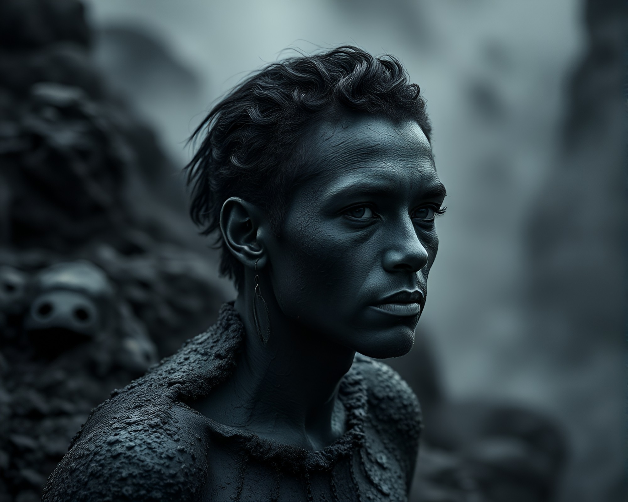 Hydra Guardian Emerging From Volcanic Ash Abyss – free AI stock image