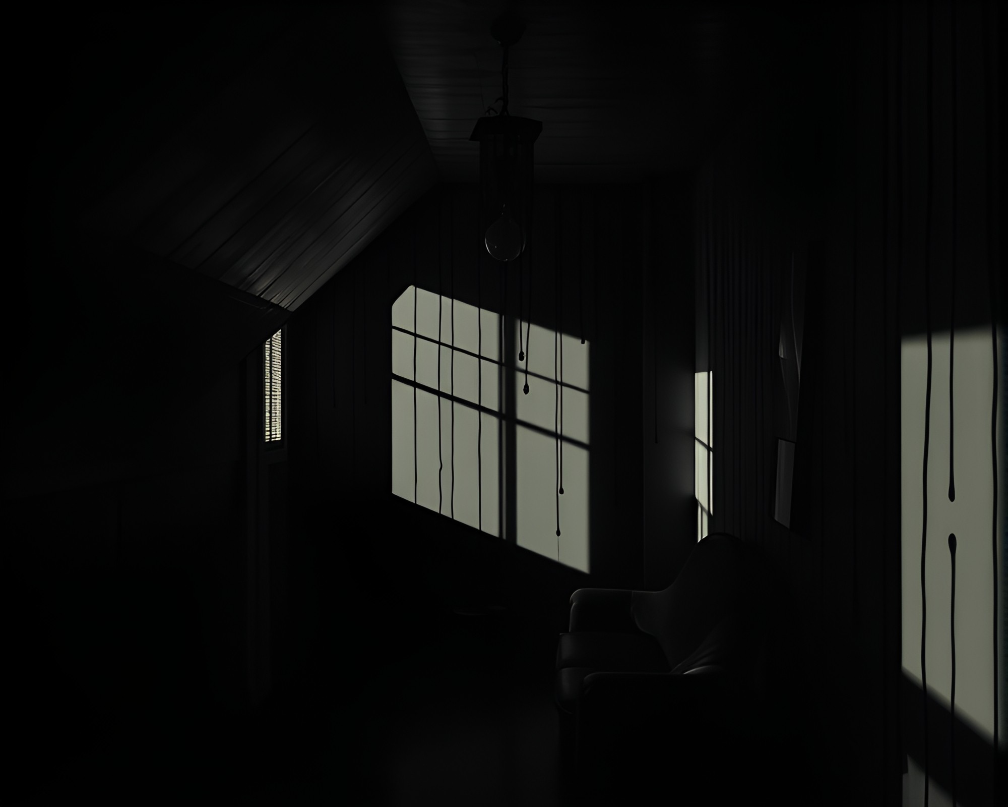 Surreal Art Deco Hotel Attic Noir Scene – free AI stock image