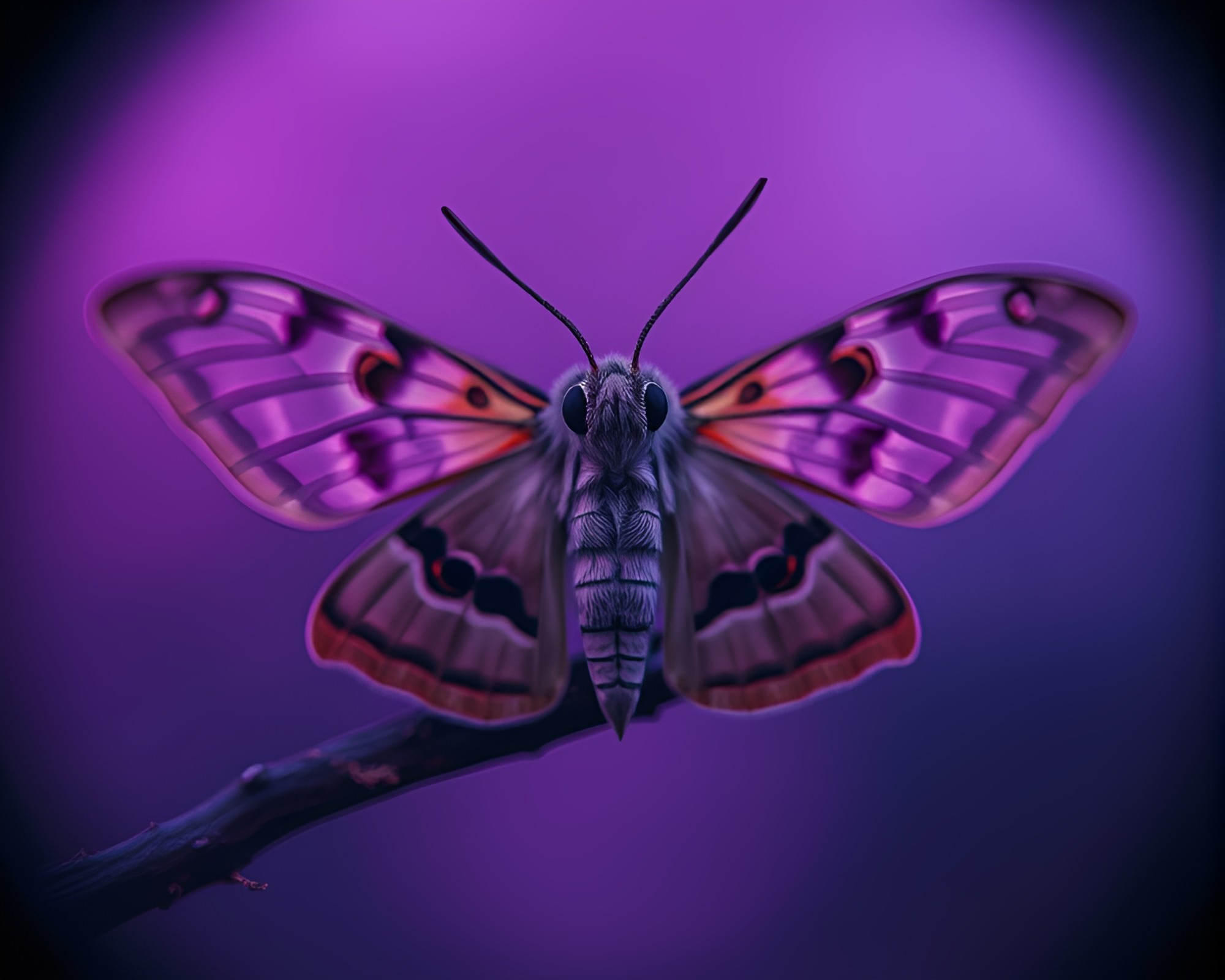 Surreal Moth Split Focus Twilight Fantasy – free AI stock image