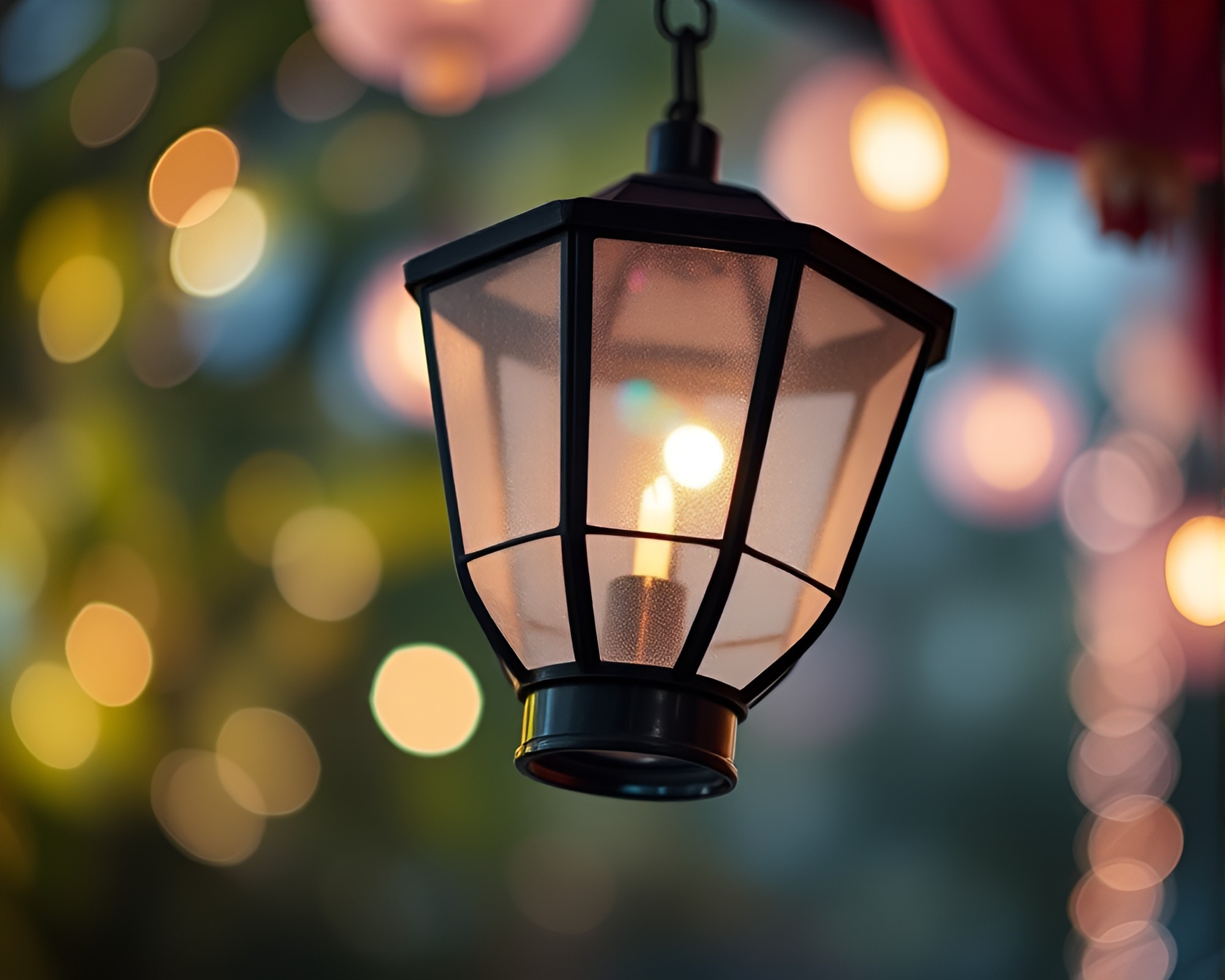 Lantern Glow in Soft Focus Dreamy Scene – free AI stock image
