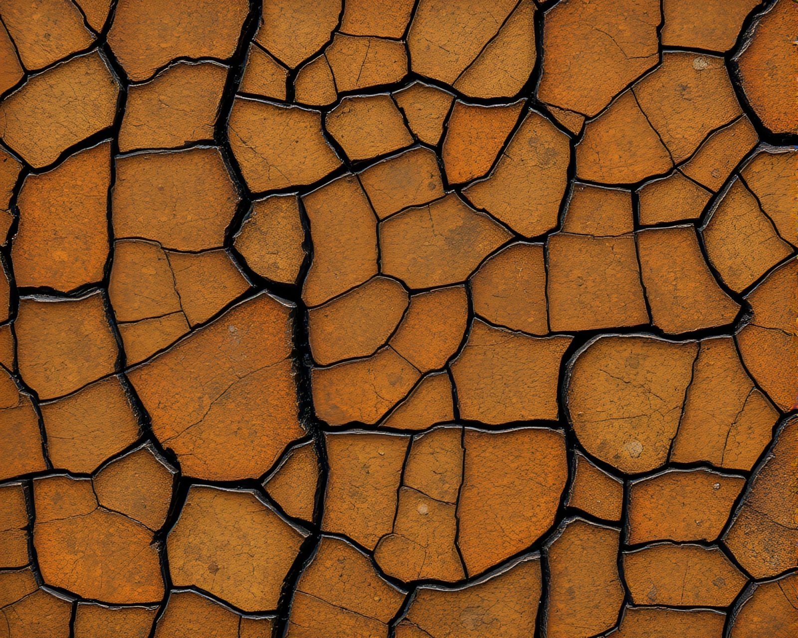 Bronze sheen illuminates rustic pottery on cracked earth