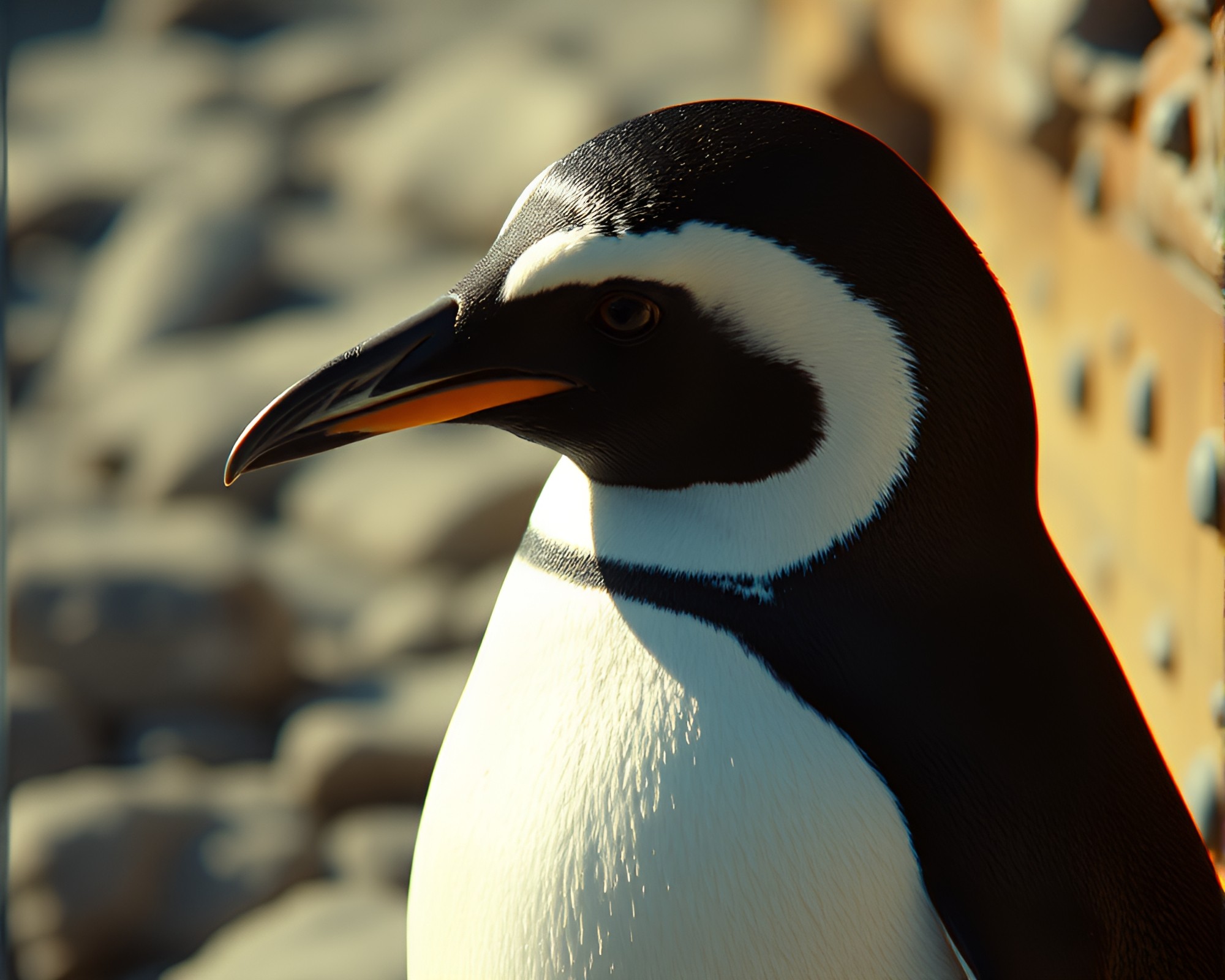 Magnificent Penguin Colony from Above in Retro VHS Style – free AI stock image