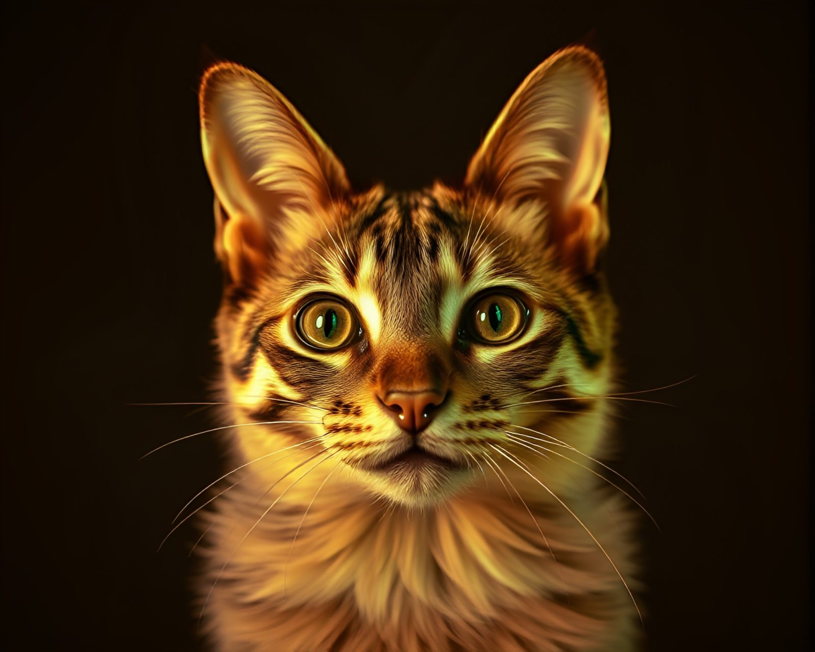 Exquisite holographic pet with radial symmetry in sepia tone