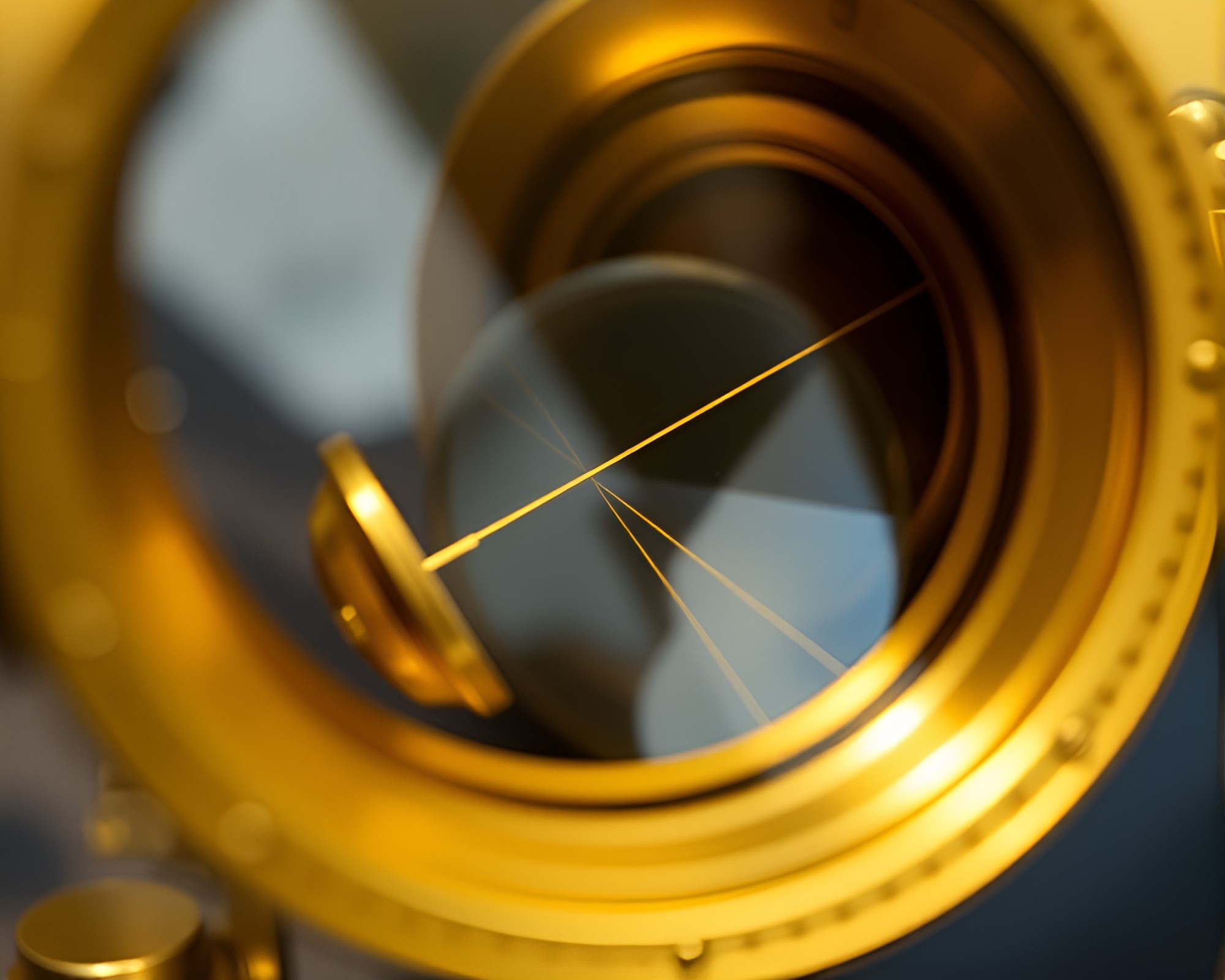 Brass Telescope Embroidered with Prism Refractions – free AI stock image