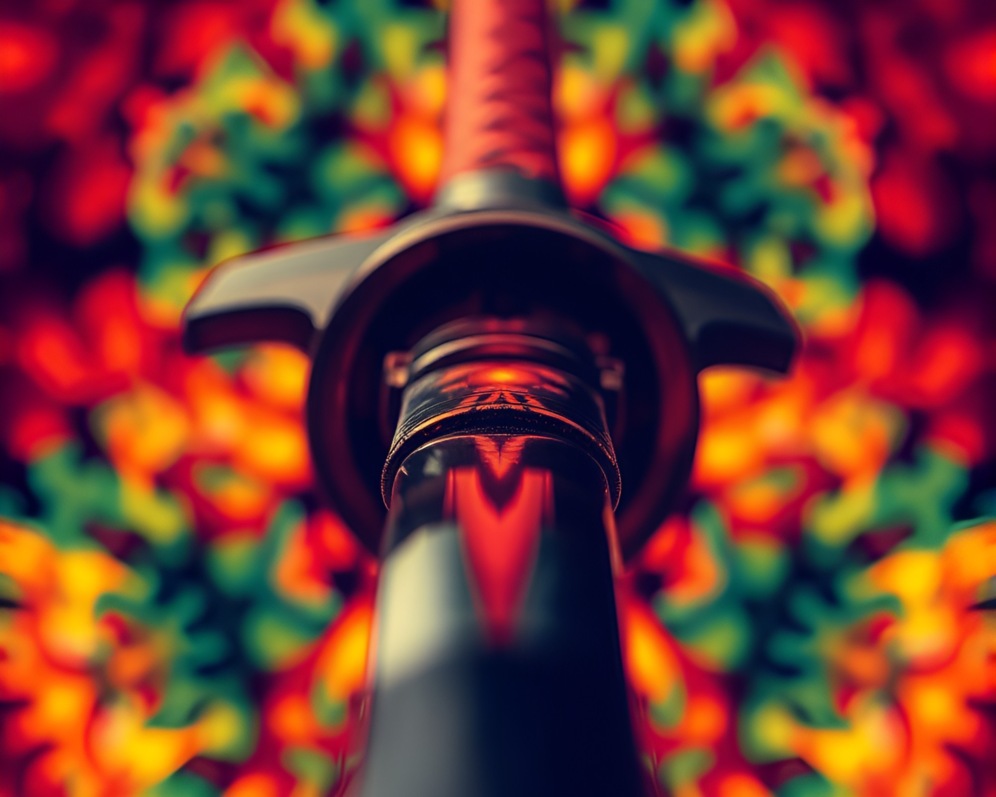 Samurai Sword Macro Detail in Kaleidoscope Thermal Vision – free AI stock image