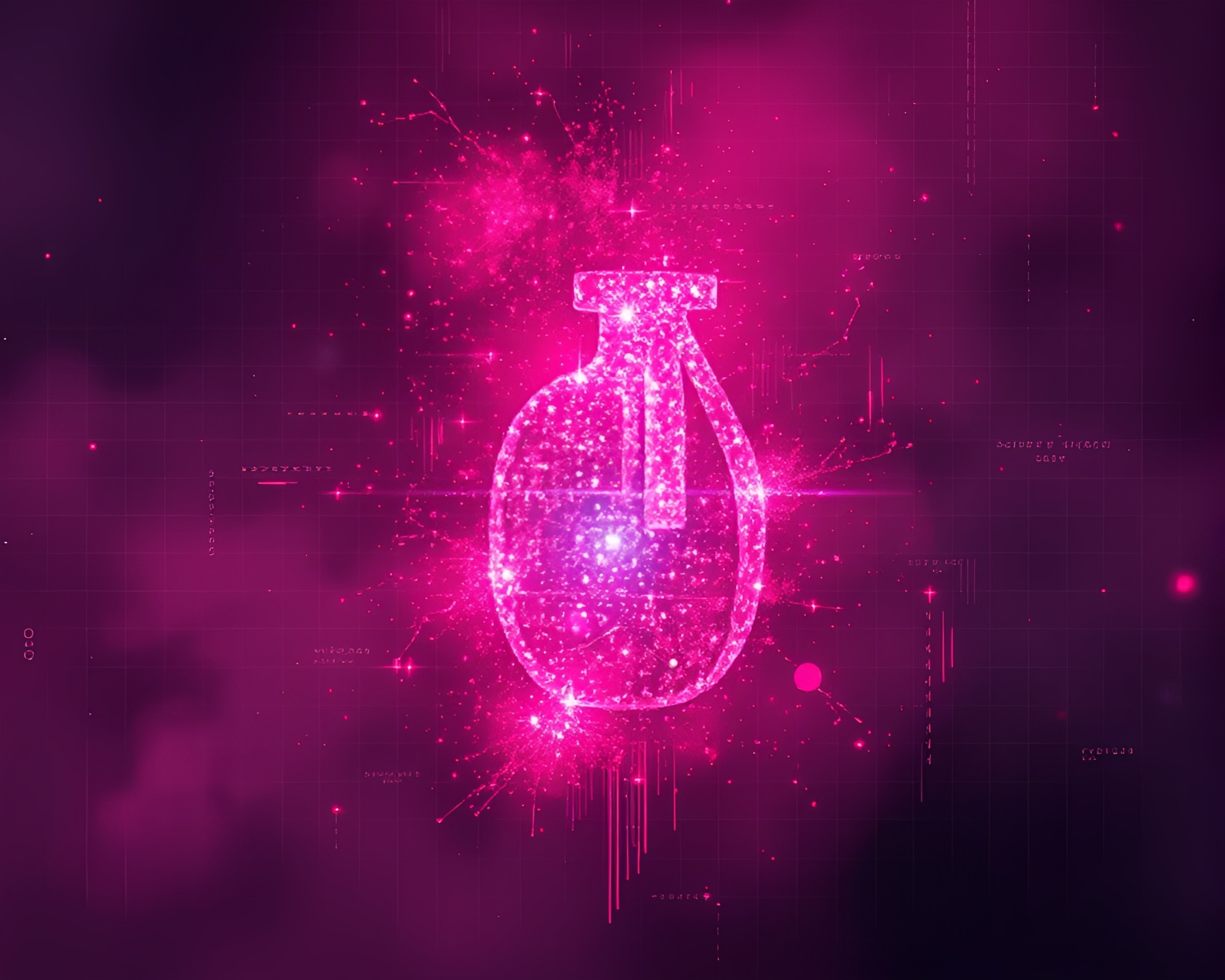 Antimatter Grenade Explosion in Grid Overlay Smoke – free AI stock image