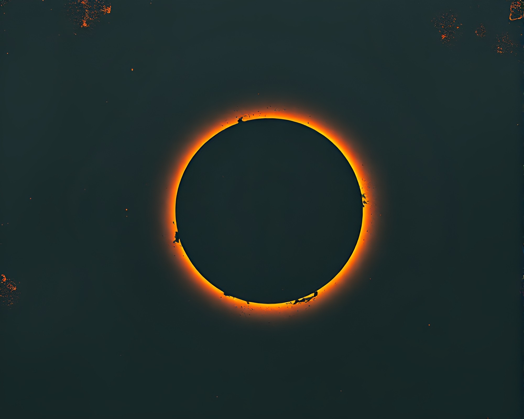 Copper Verdigris Solar Eclipse in Graphite Gray – free AI stock image