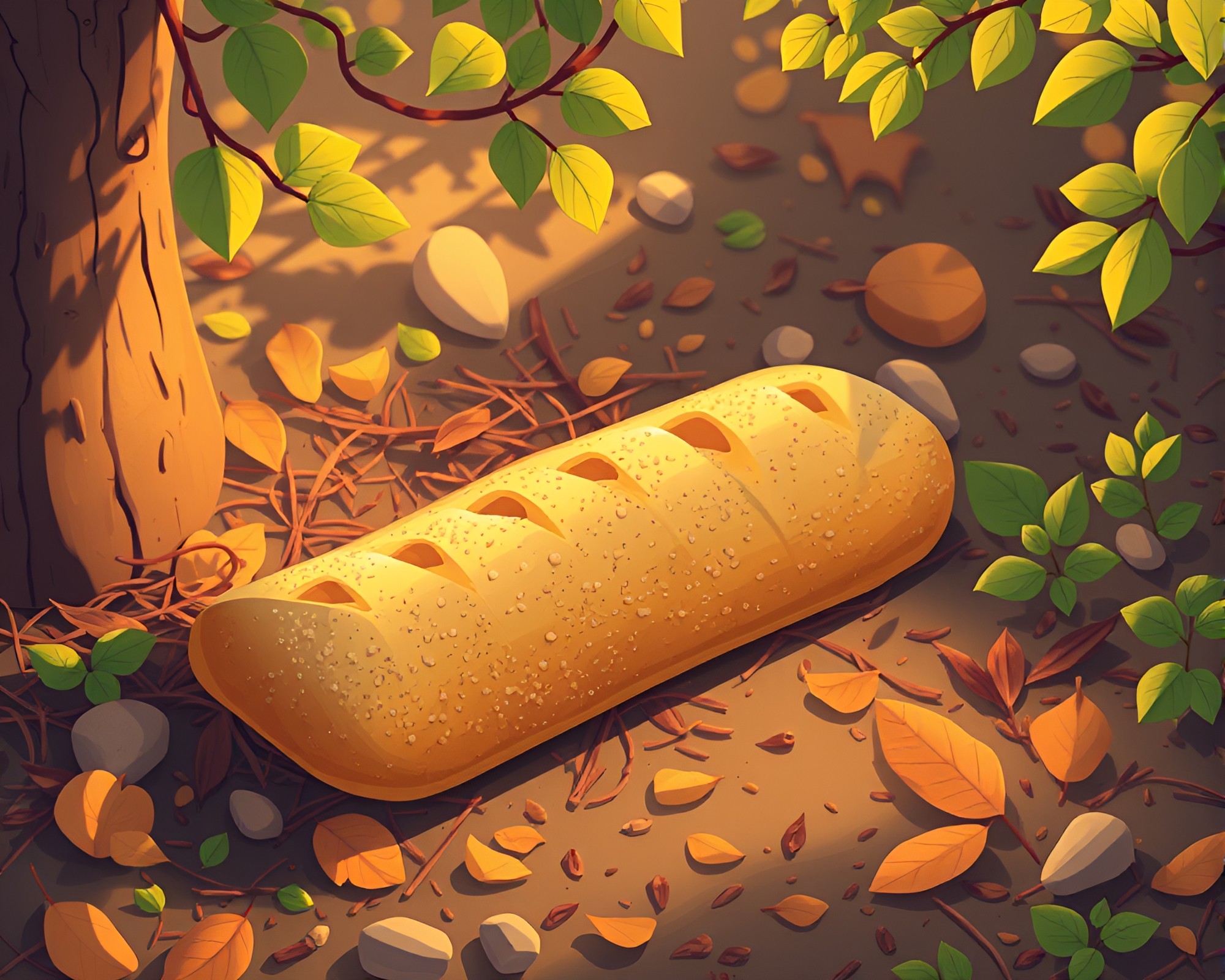 Baguette Forest Abloom with Leaf Litter – free AI stock image
