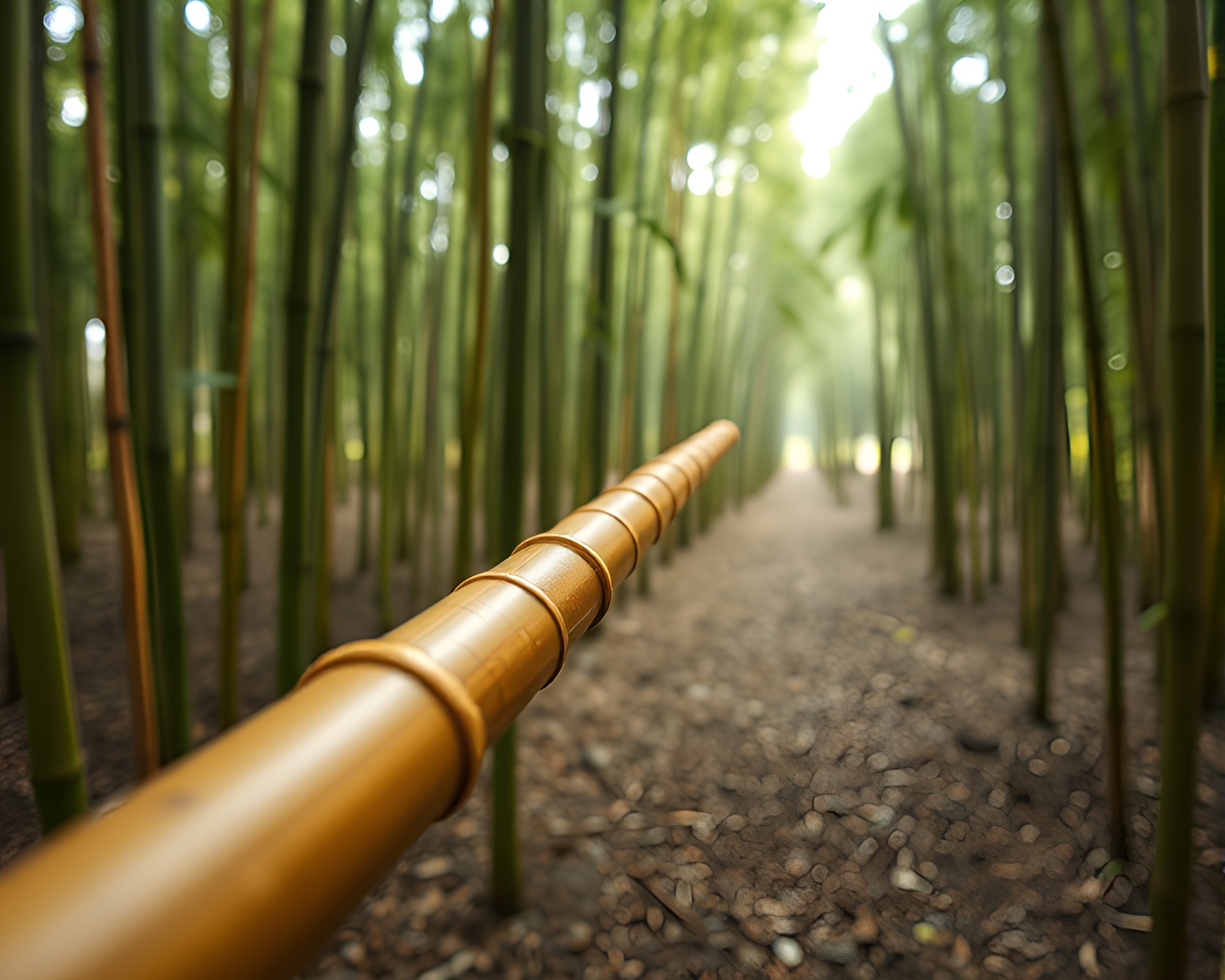 Serene Bamboo Flute Player in Data-Fueled World – free AI stock image