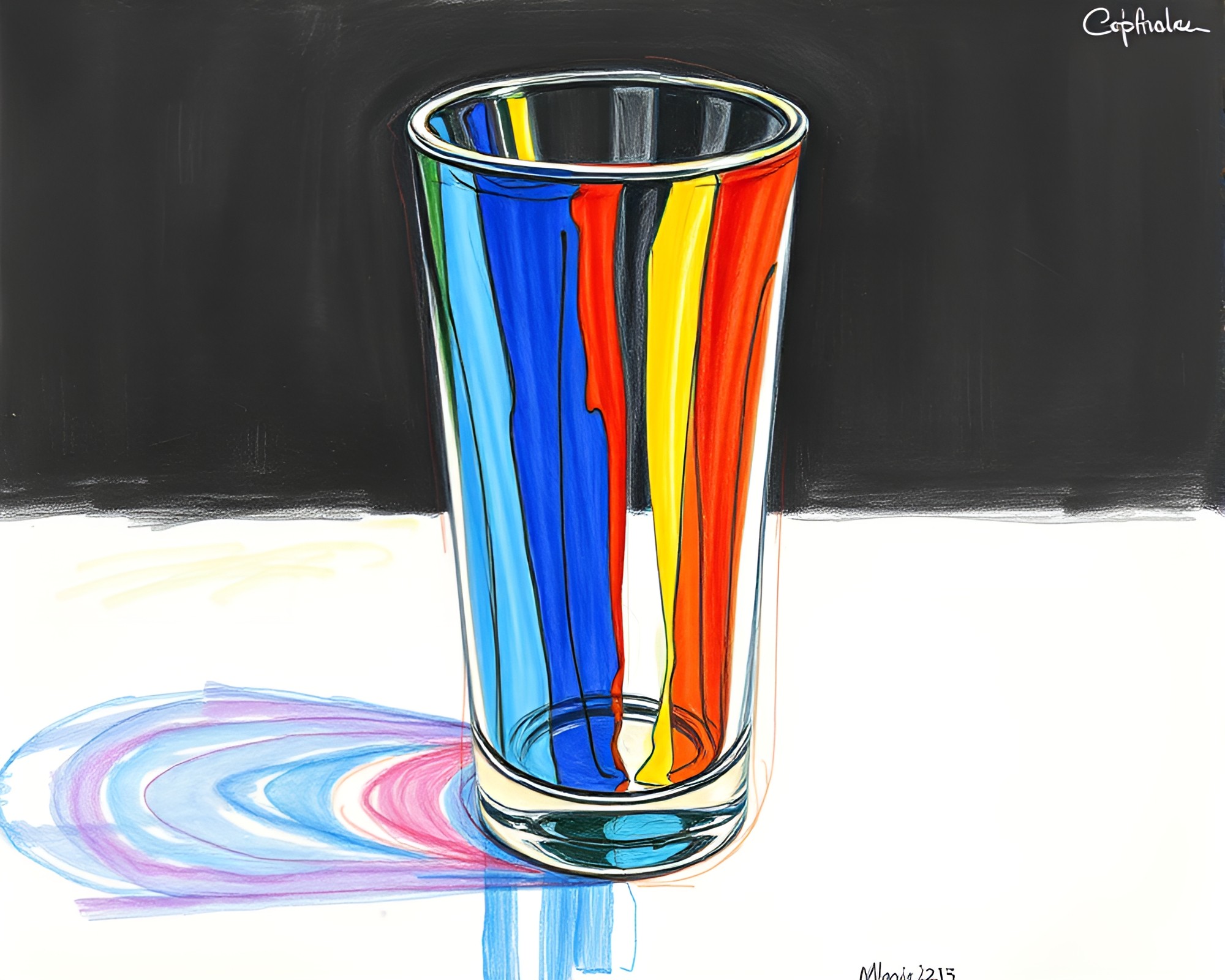 Abstract Murano Glass VHS Distortion Conte Drawing – free AI stock image