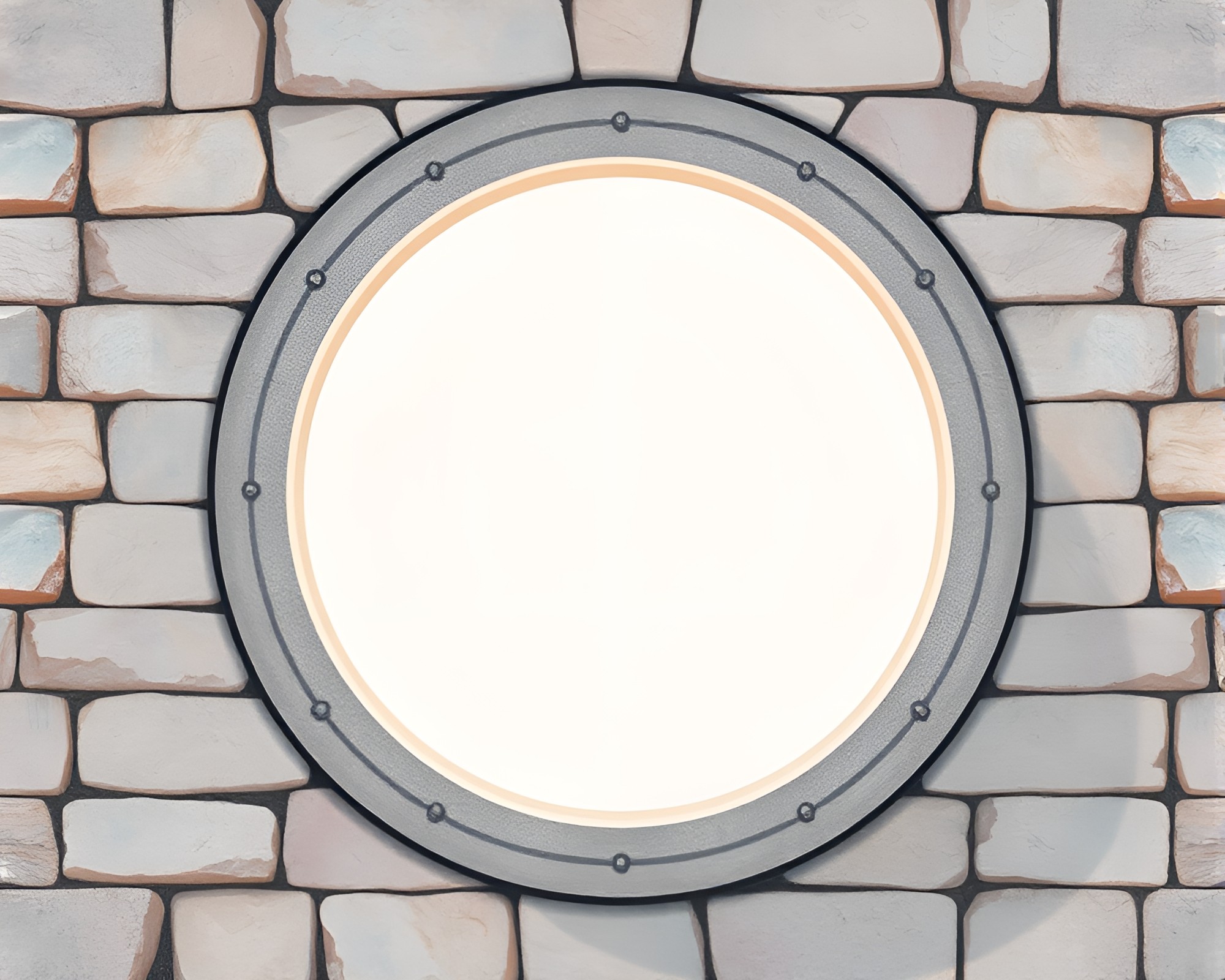 Stone Circle Archway in Soft Vector Pastels – free AI stock image