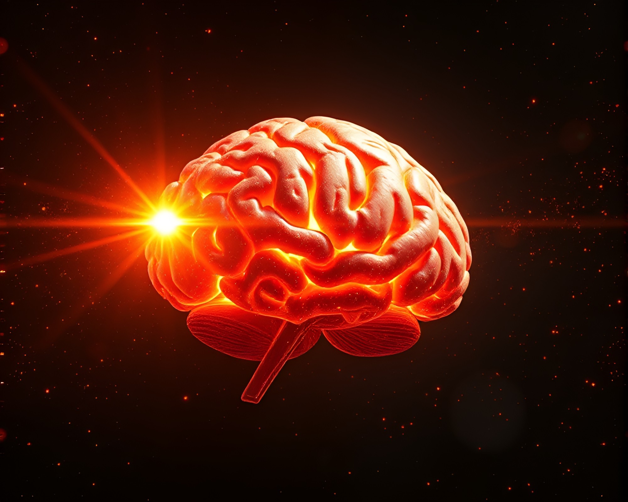 AI Brain Sun Glares in Cosmic Dust Palette – free AI stock image