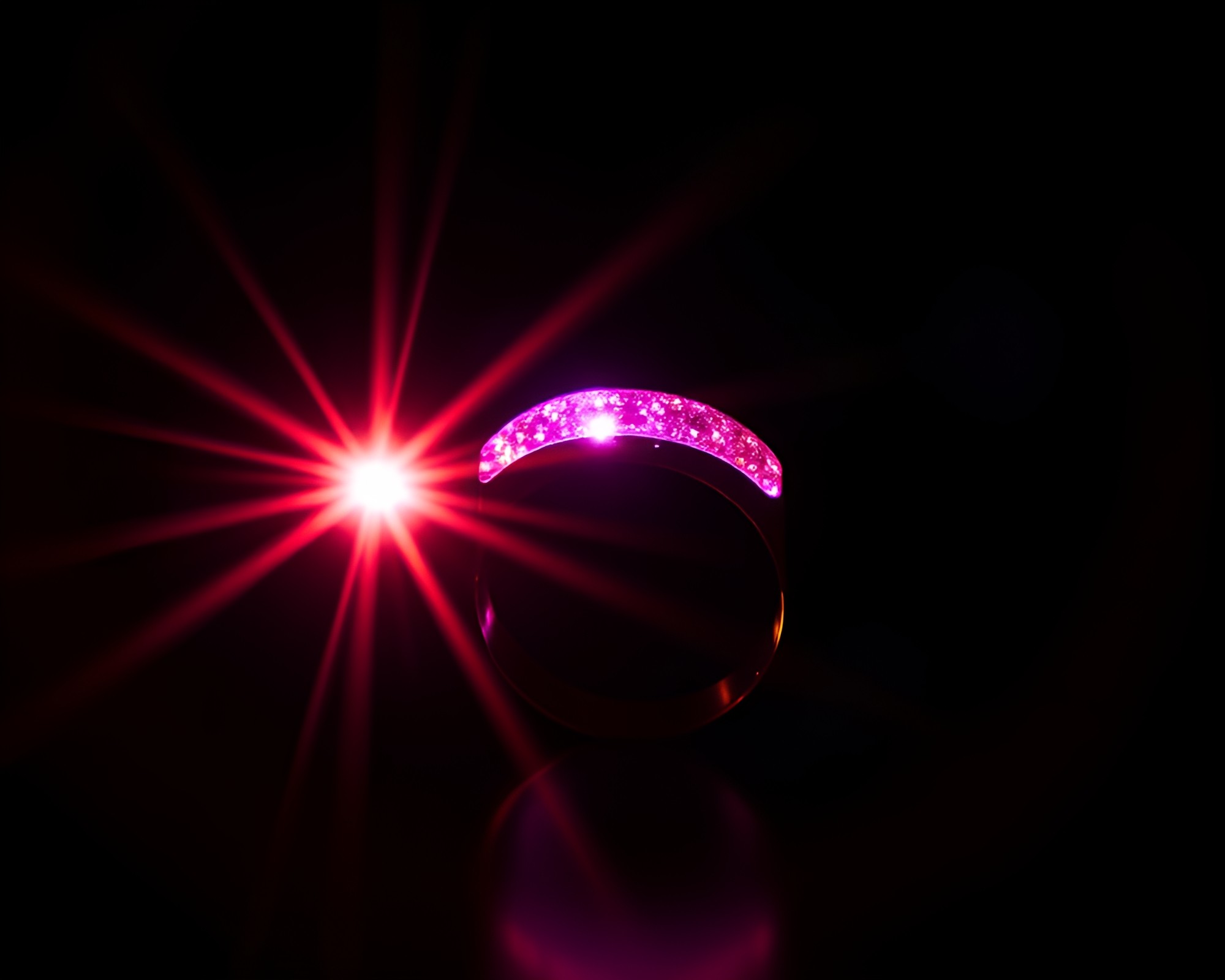 Ring of Neon Starburst Flares – free AI stock image