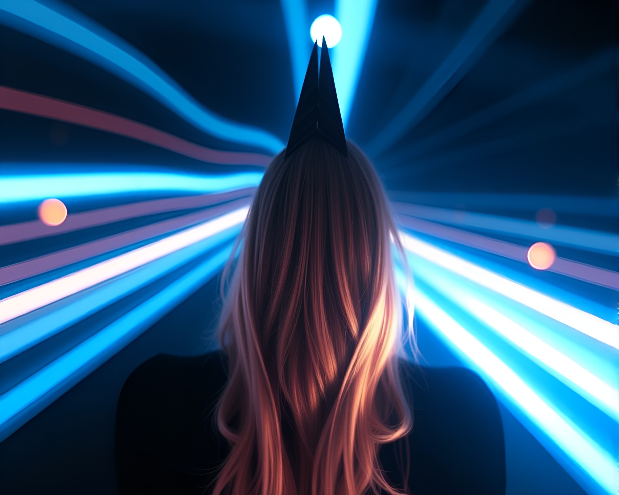 Symmetrical Obelisk Reflection with Hair Simulation Light Leak – free AI stock image