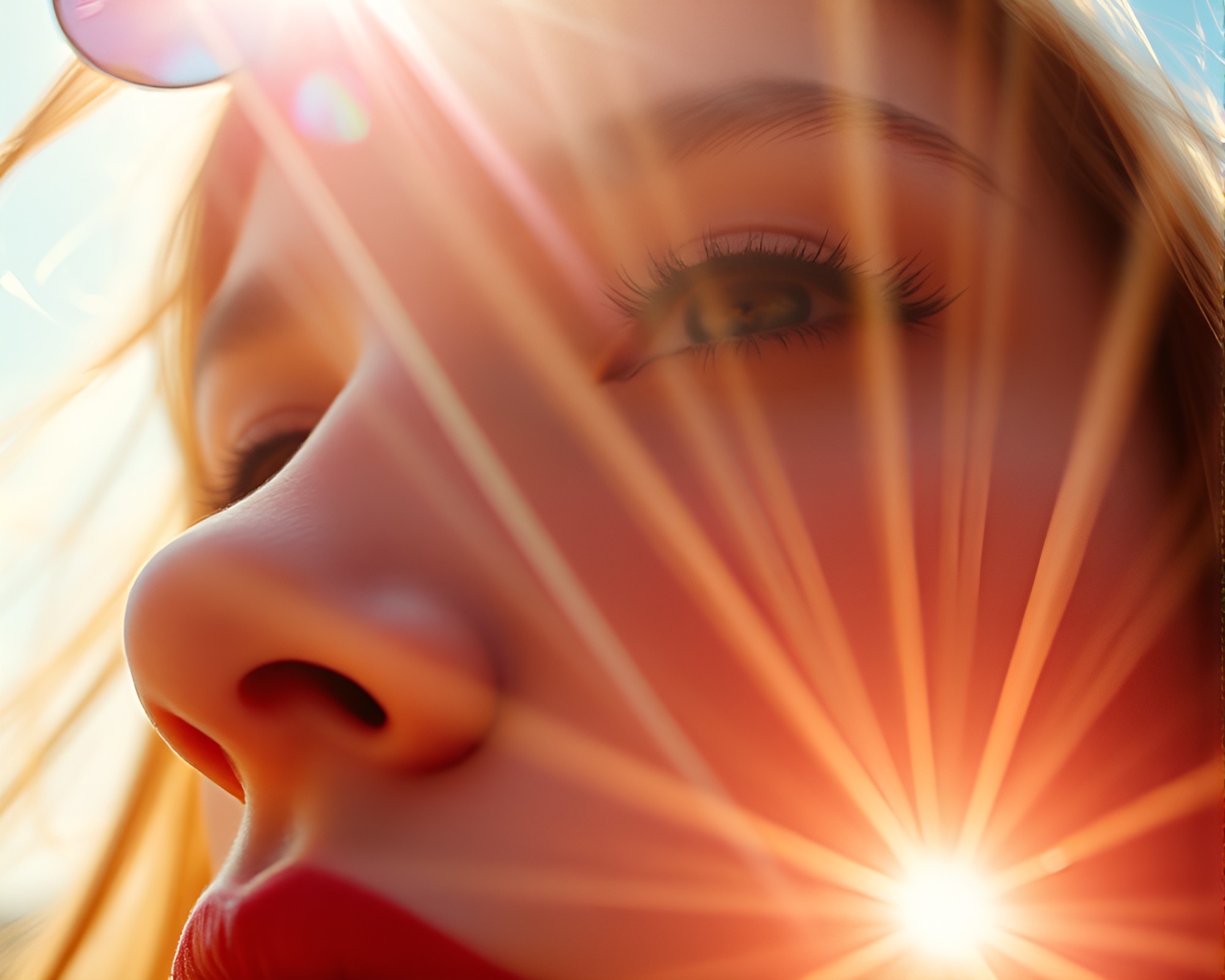 Cubist-style Siren Bathed in Sunbeam Rays Close-up – free AI stock image