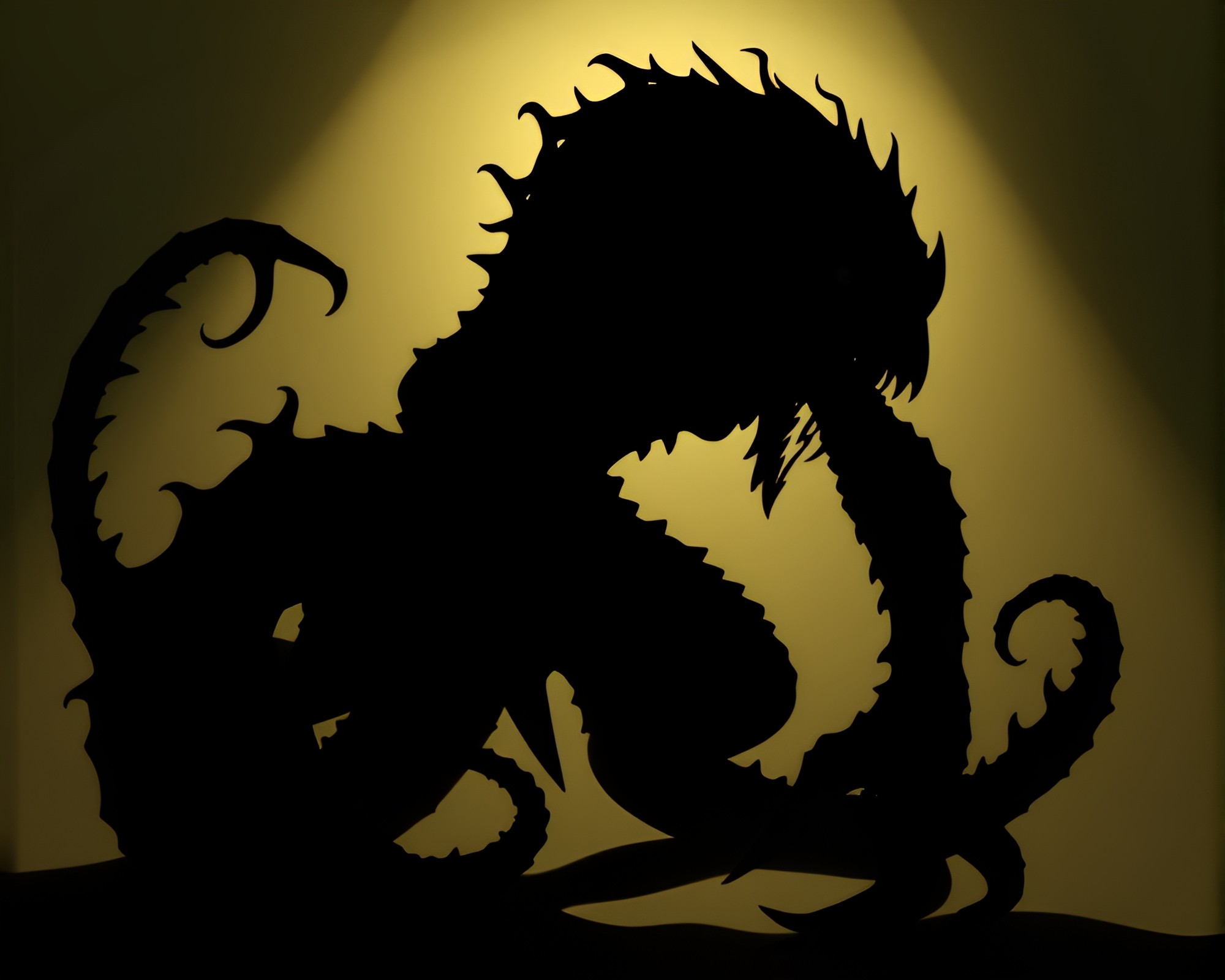 Enigmatic Kraken Shadow Play Silhouette Illustration – free AI stock image