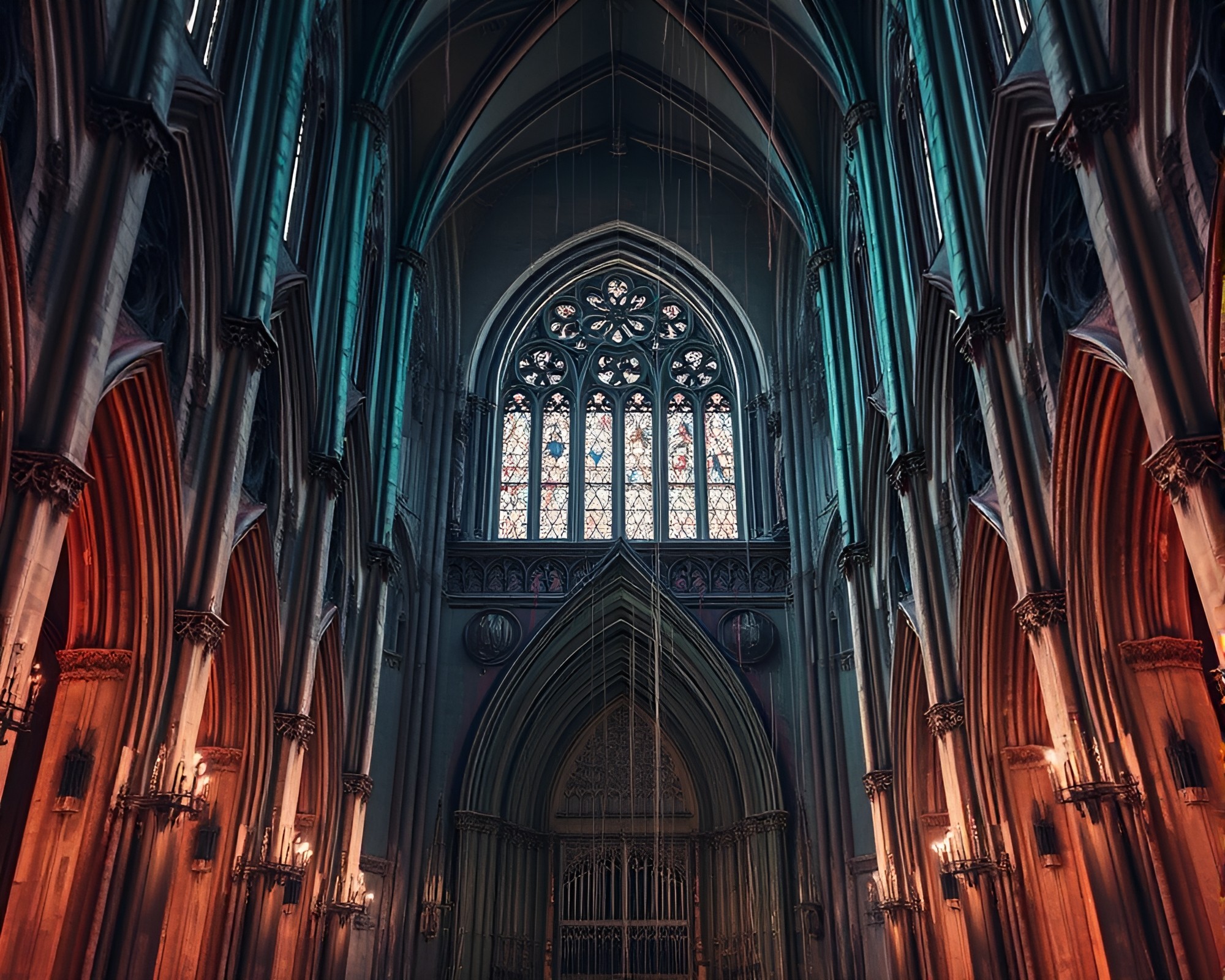 Gothic Cathedral Illuminated by Ambient Occlusion – free AI stock image