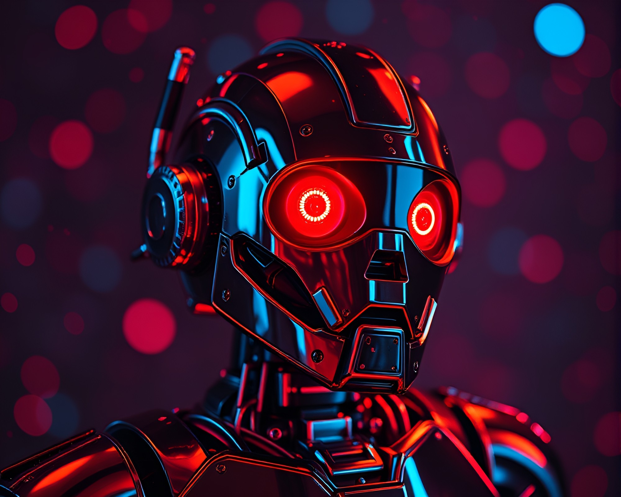Futuristic Robot Hologram in Duotone Colors Cinemagraph – free AI stock image